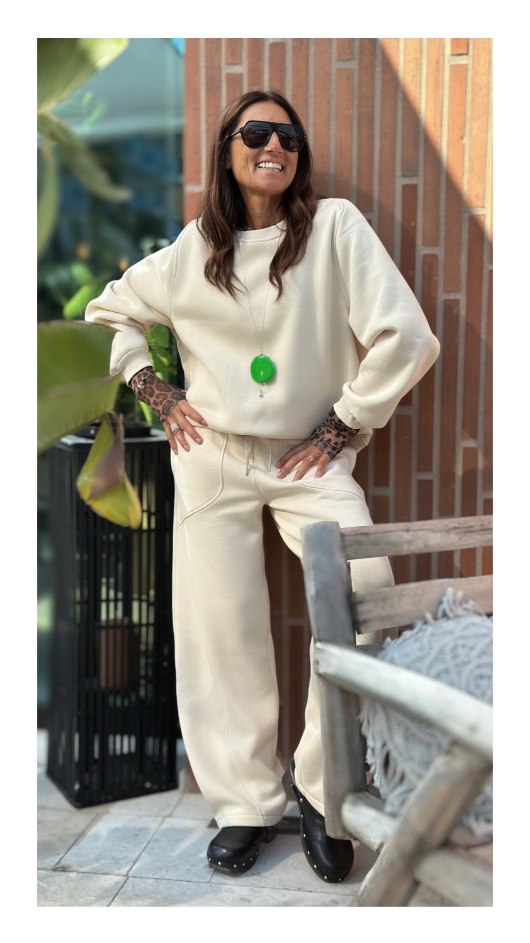 Felpa Basic Cotone Felpato | Crema