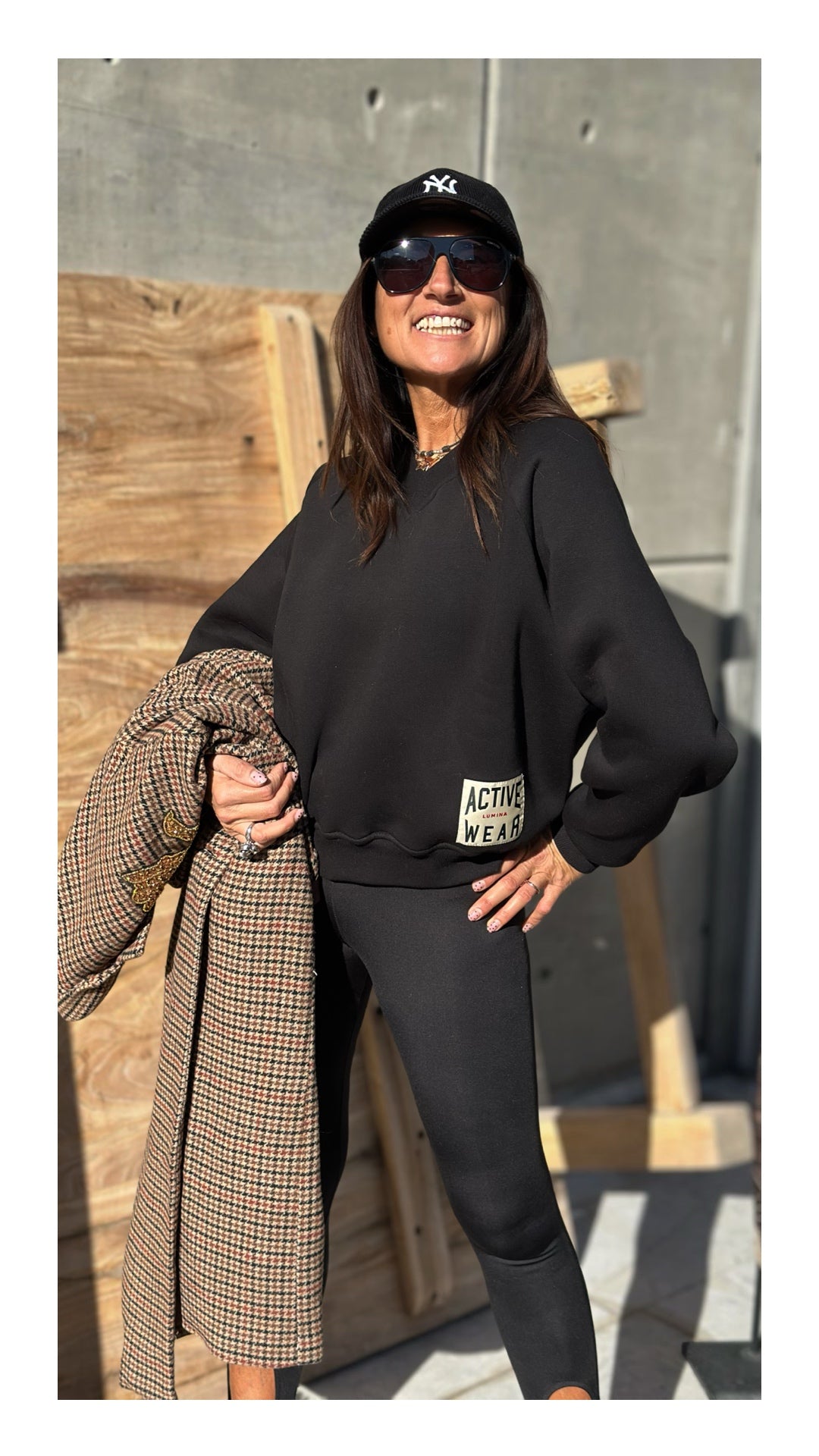 Felpa Active Wear Cotone Felpato | Nero