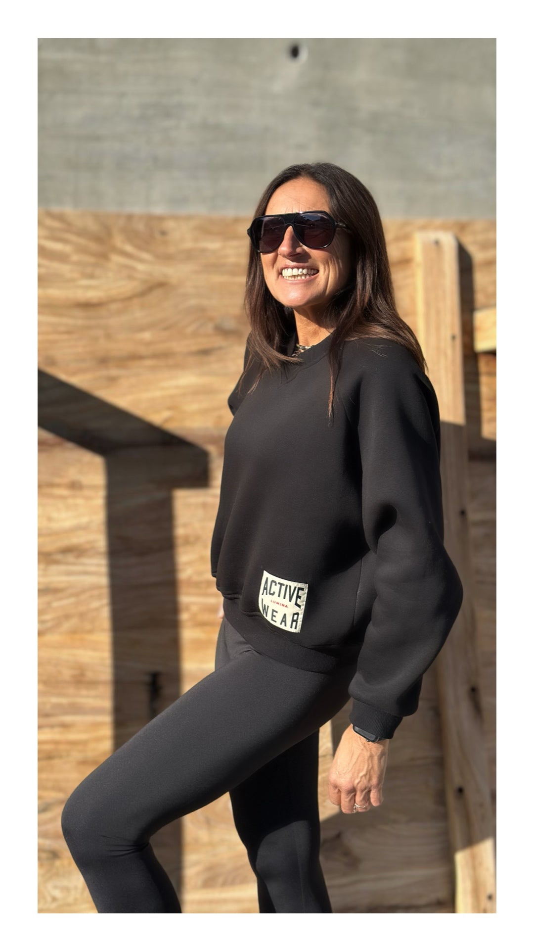 Felpa Active Wear Cotone Felpato | Nero