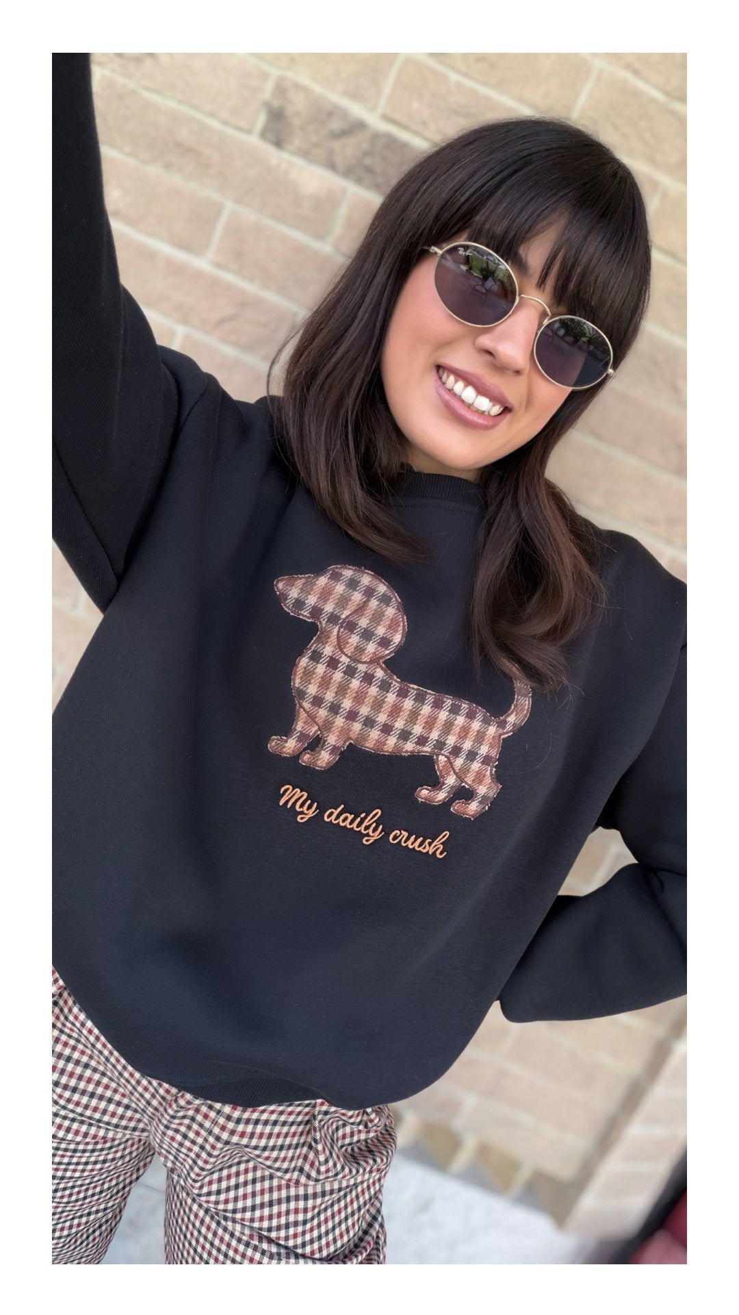 Felpa “My Daily Crush” in Cotone Felpato| Nero