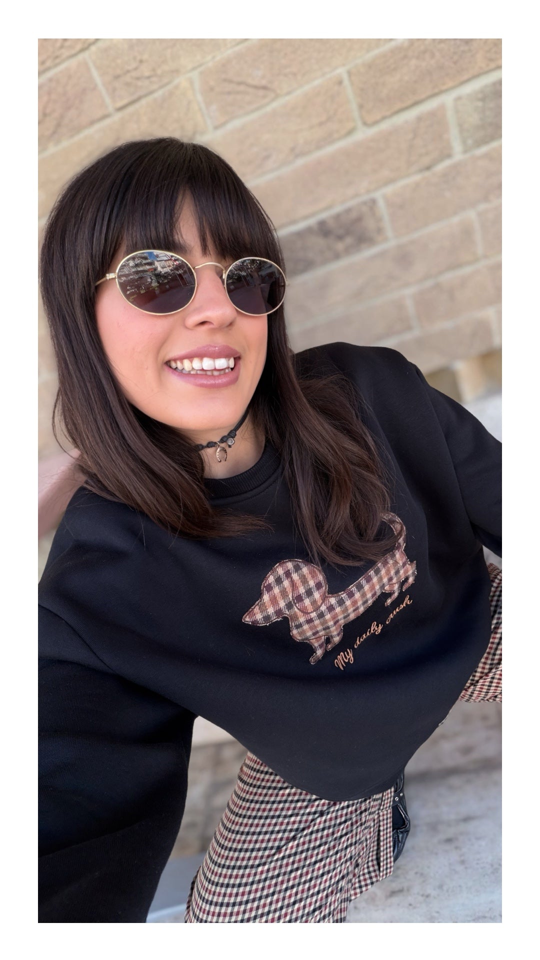 Felpa “My Daily Crush” in Cotone Felpato| Nero