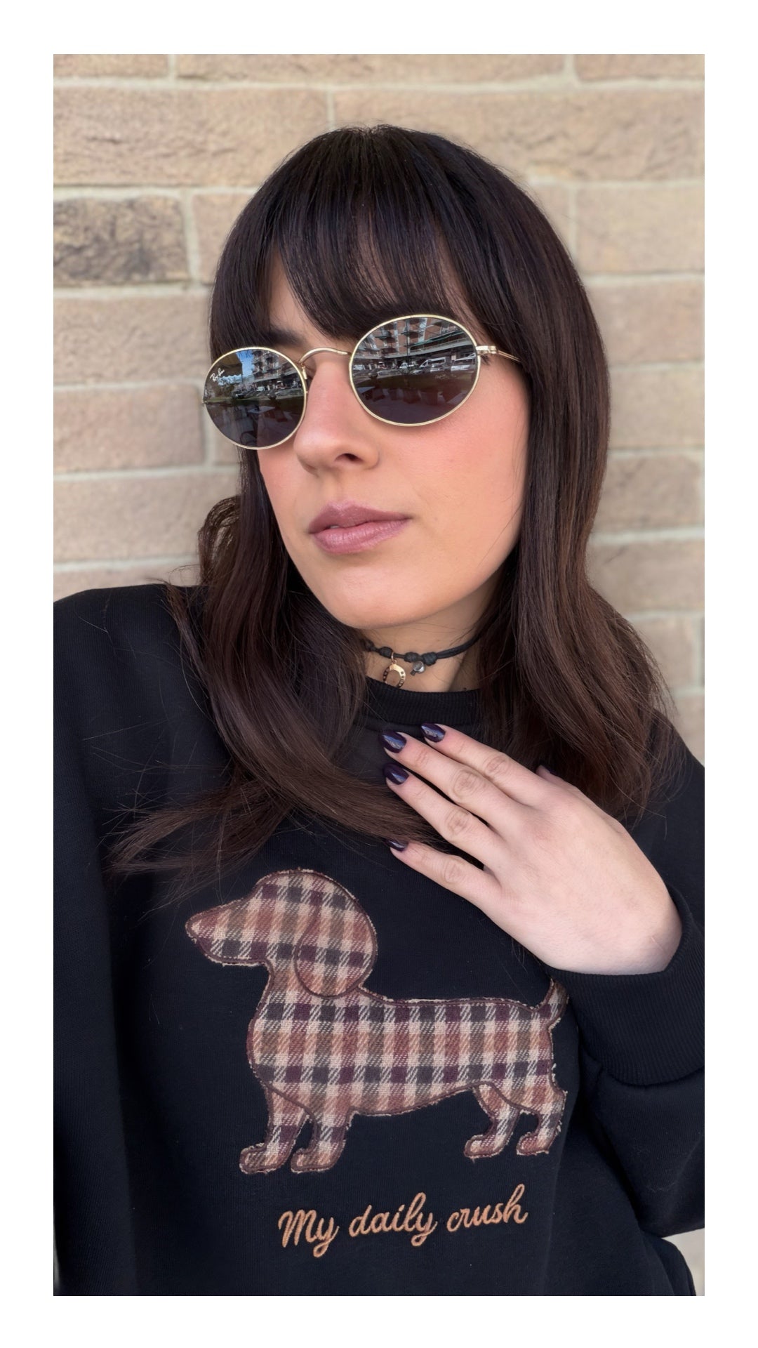 Felpa “My Daily Crush” in Cotone Felpato| Nero