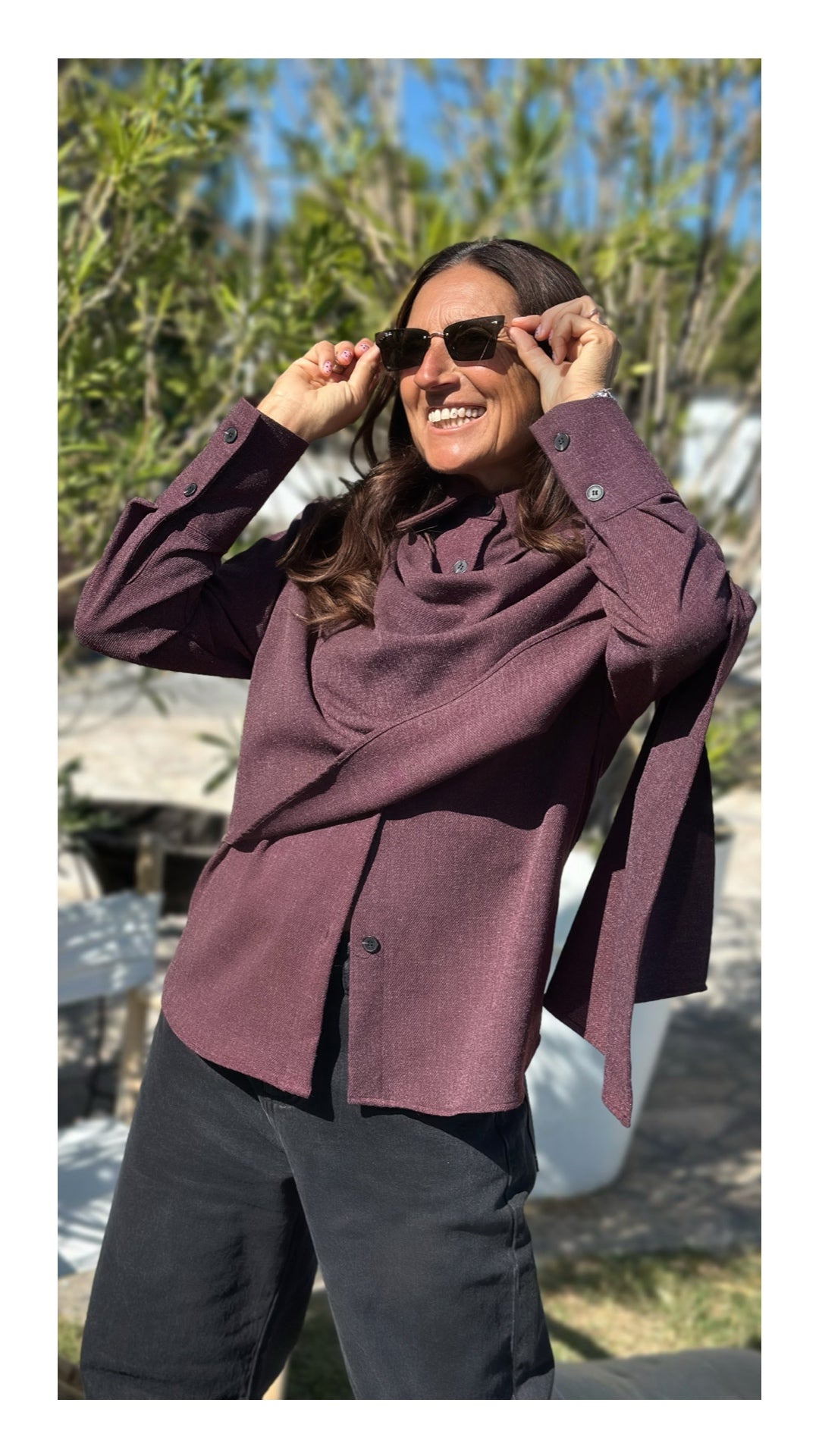 Camicia Maxi Fusciacca Cucita | Burgundy