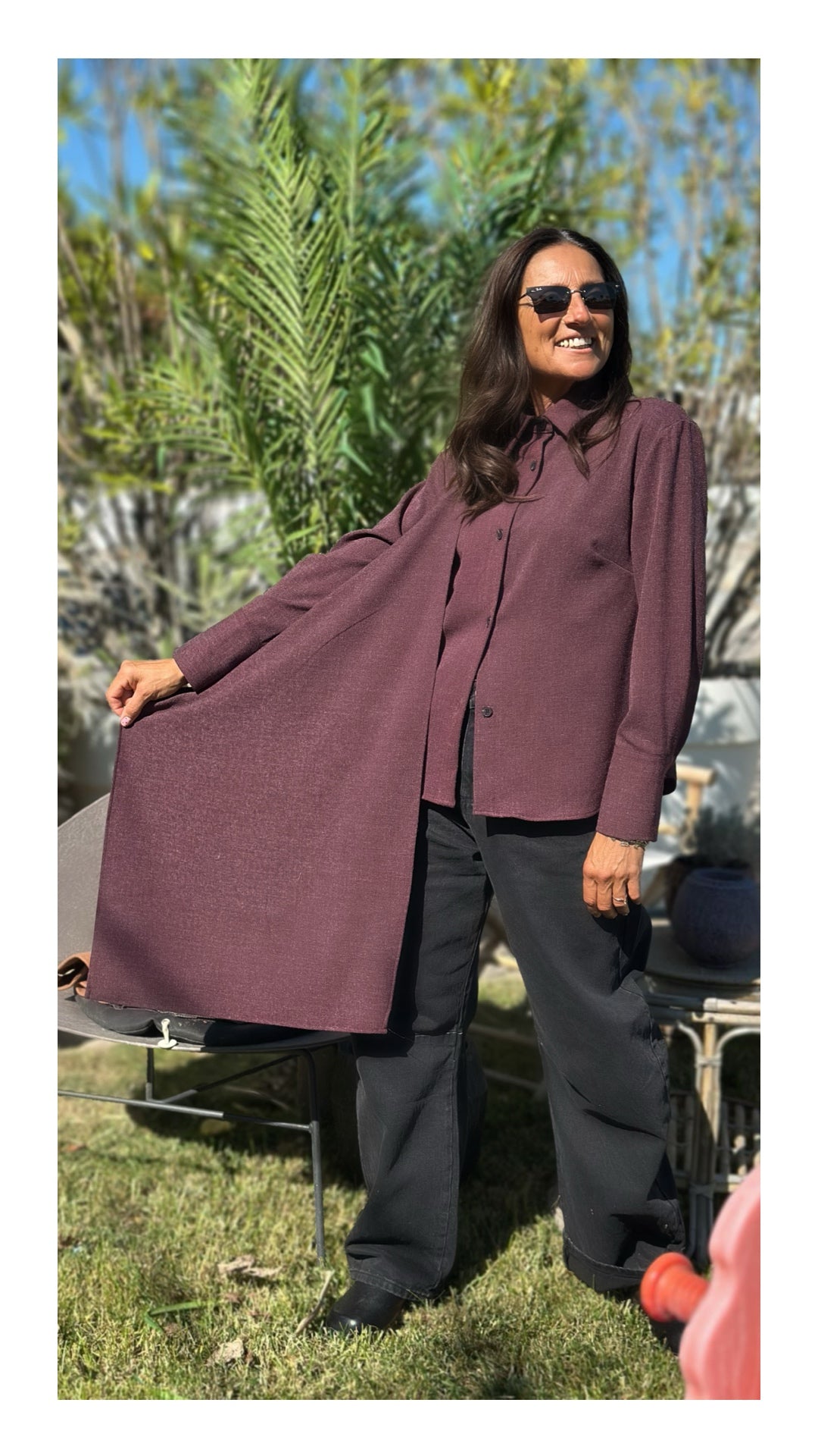 Camicia Maxi Fusciacca Cucita | Burgundy