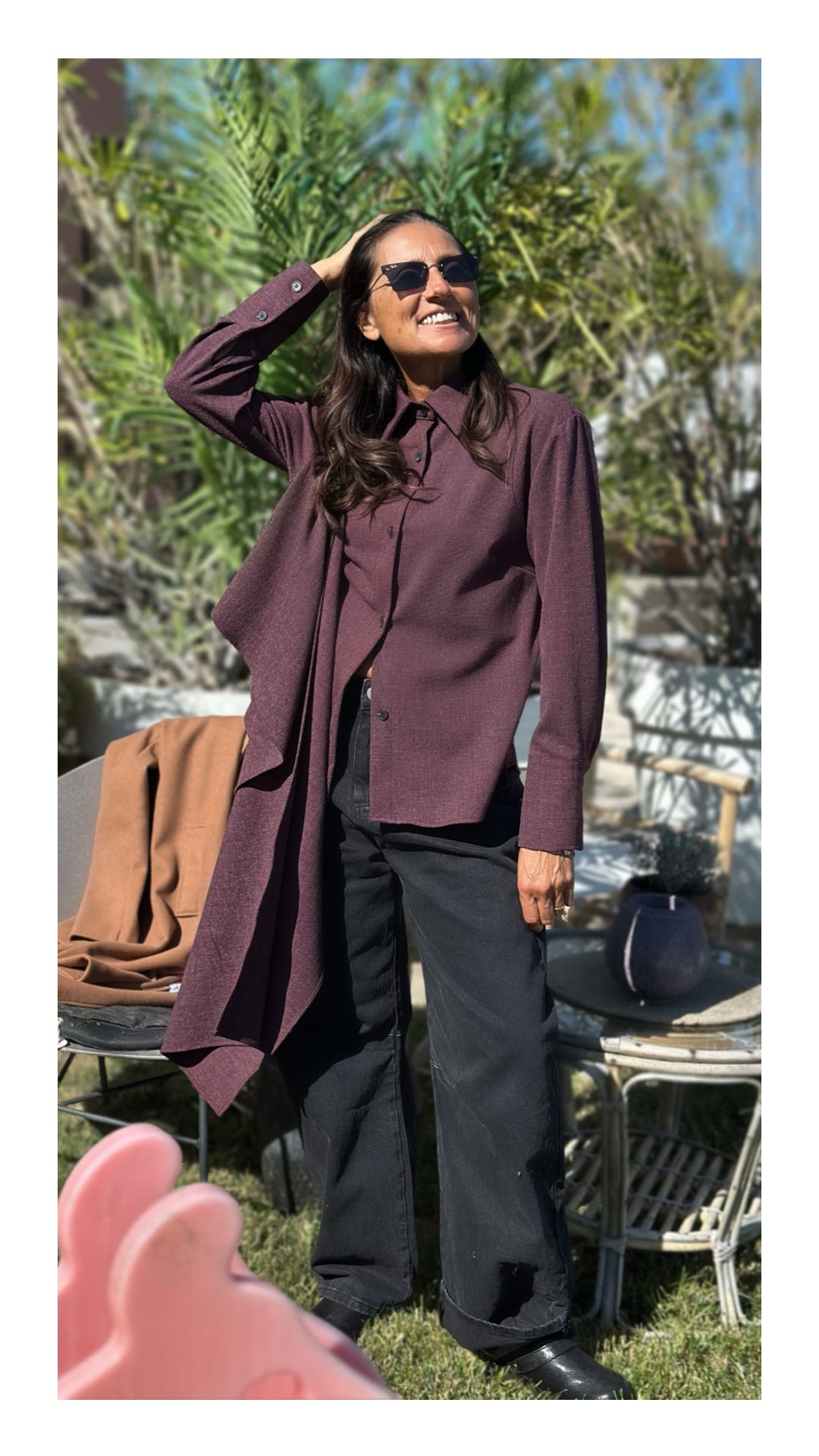 Camicia Maxi Fusciacca Cucita | Burgundy