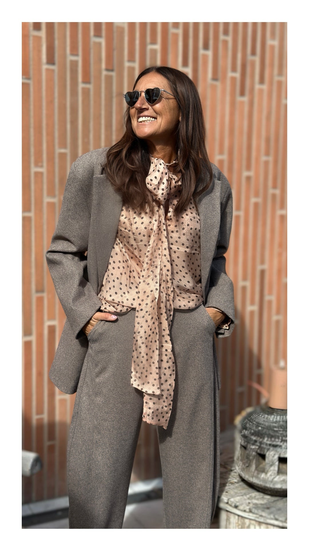 Camicia In Seta e Viscosa Pois | Cipria