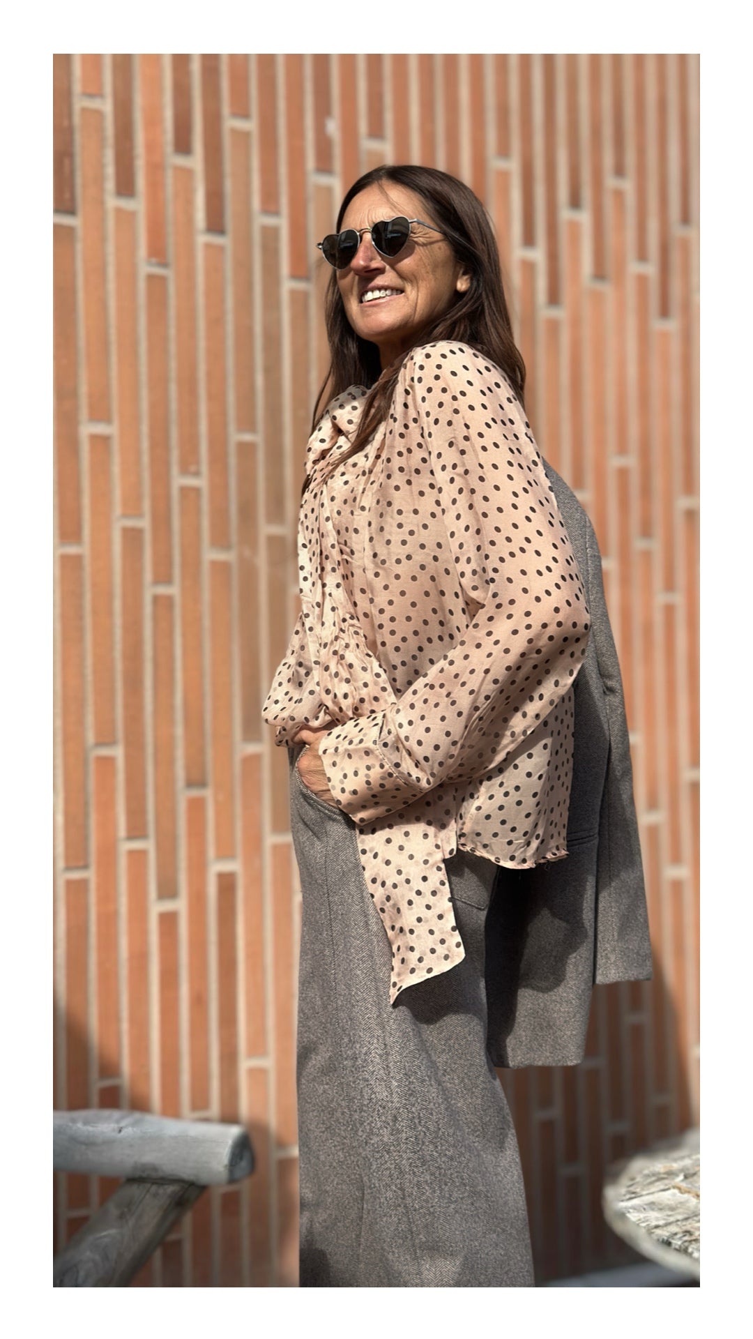 Camicia In Seta e Viscosa Pois | Cipria