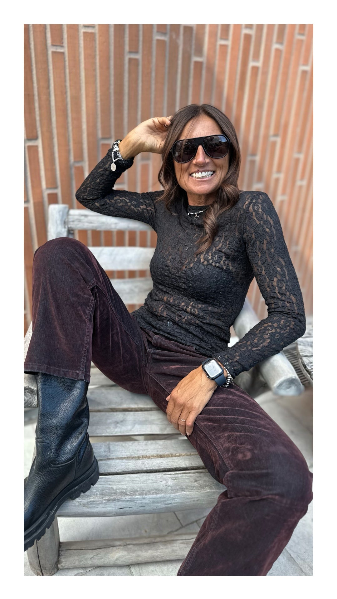 Maglia Sottile in Pizzo | Nero