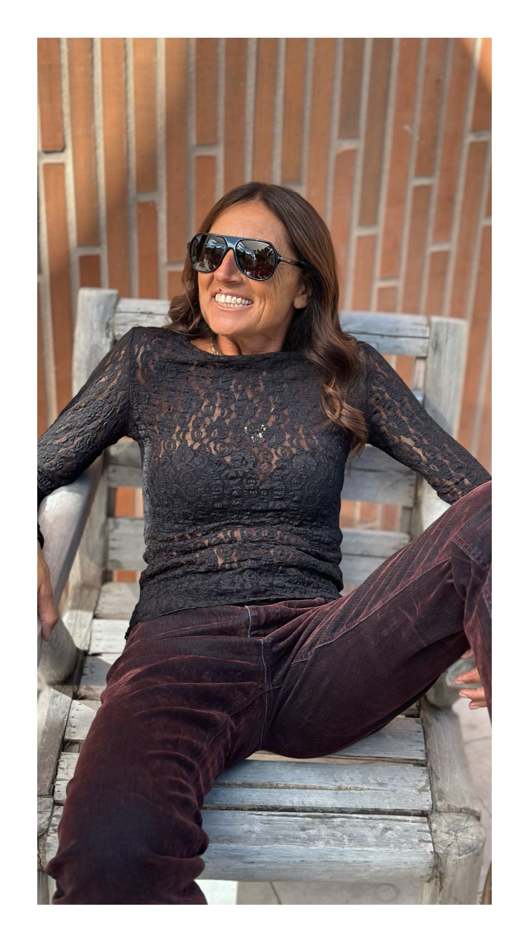 Maglia Sottile in Pizzo | Nero