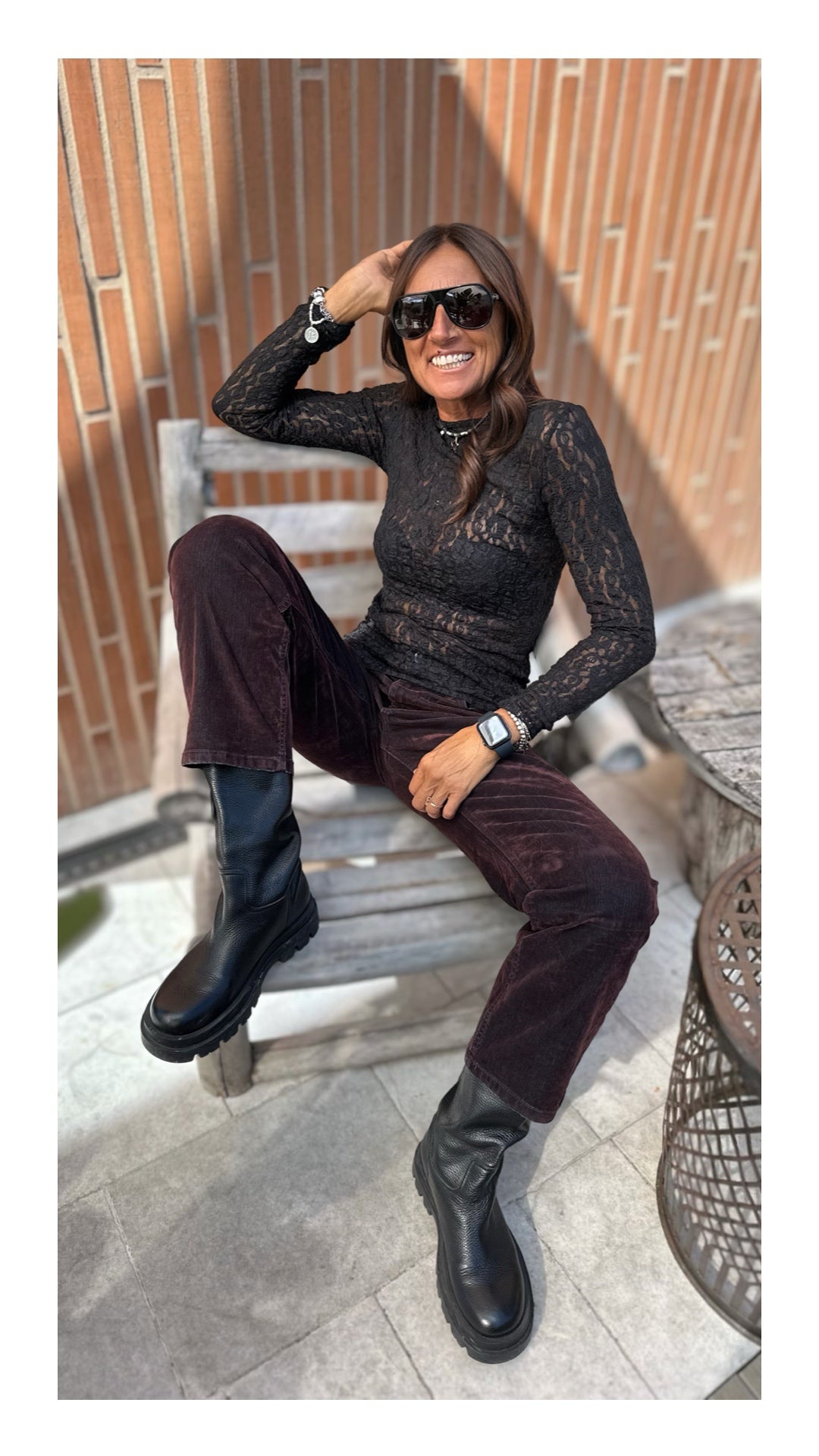 Maglia Sottile in Pizzo | Nero