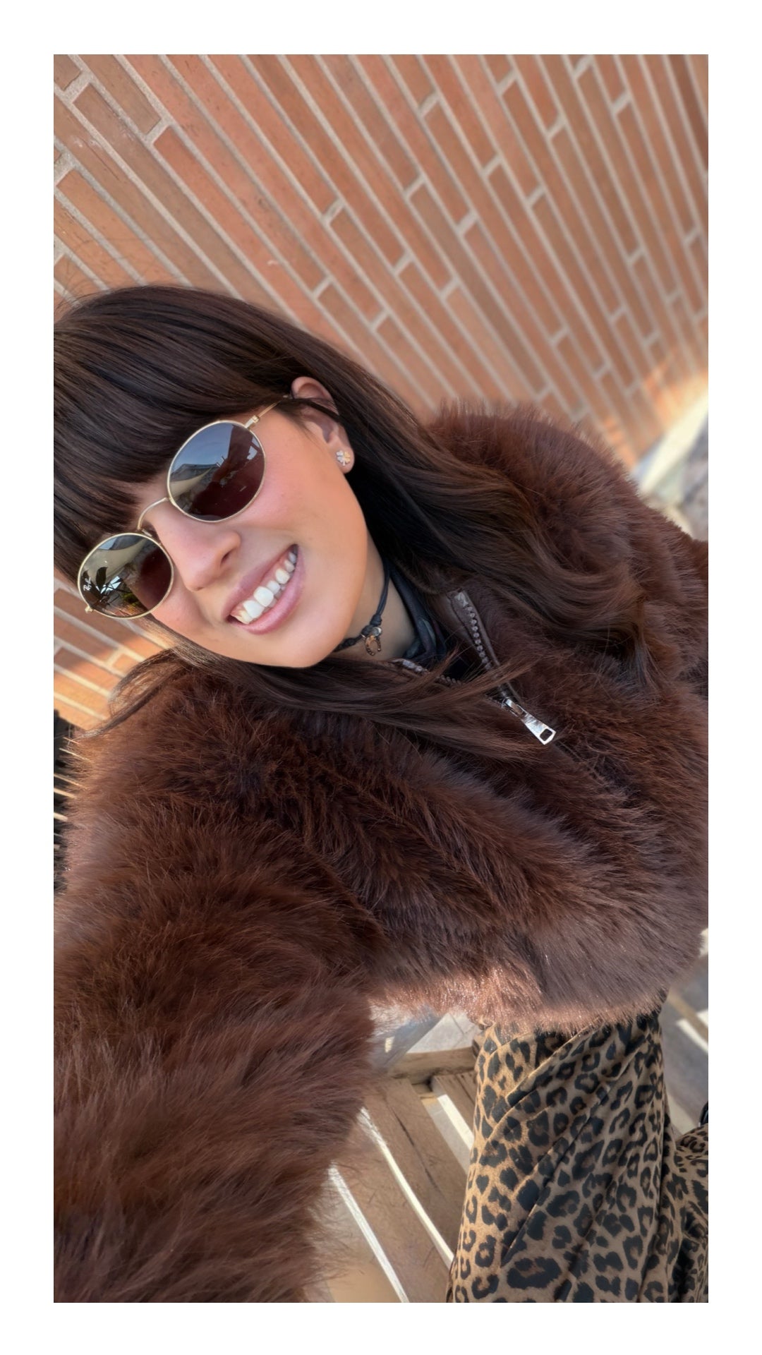 Bomber in Eco Pelliccia Regular Fit | Cioccolato