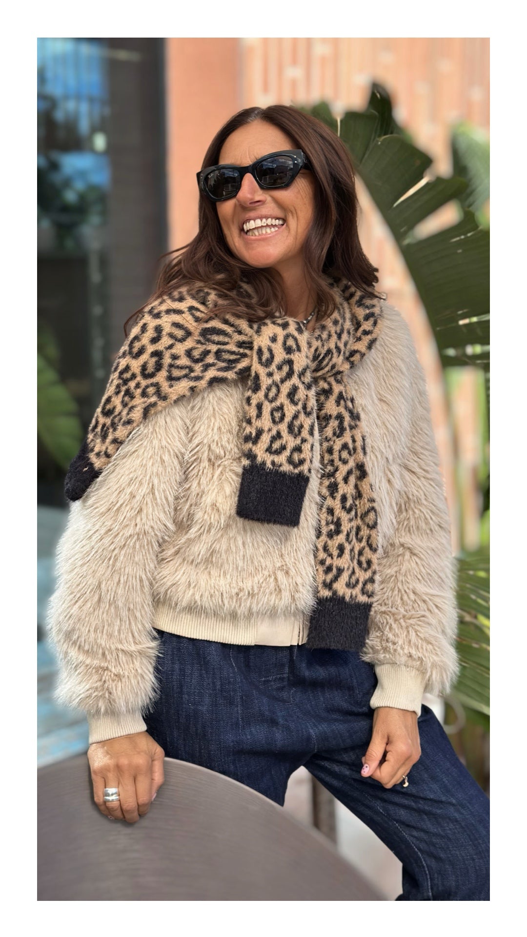 Bomber in Eco Pelliccia Regular Fit | Beige