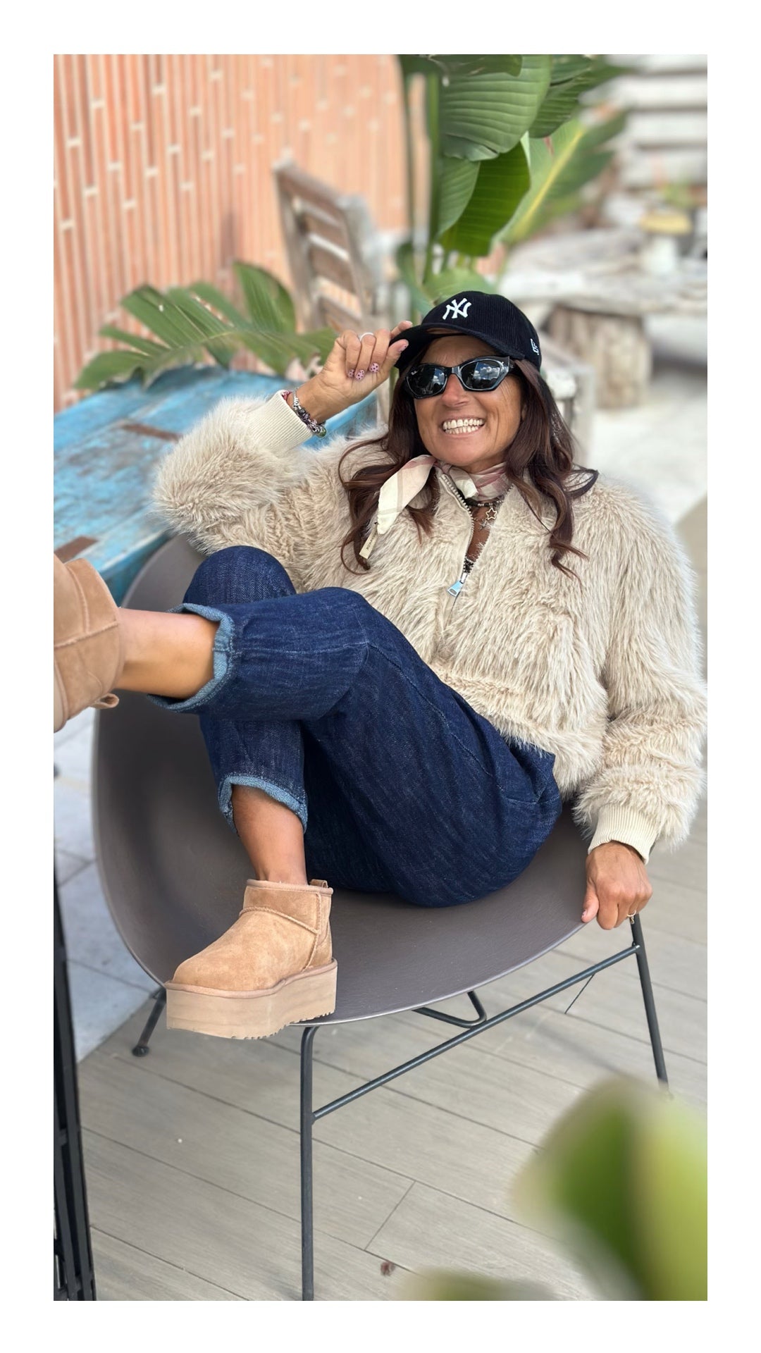 Bomber in Eco Pelliccia Regular Fit | Beige