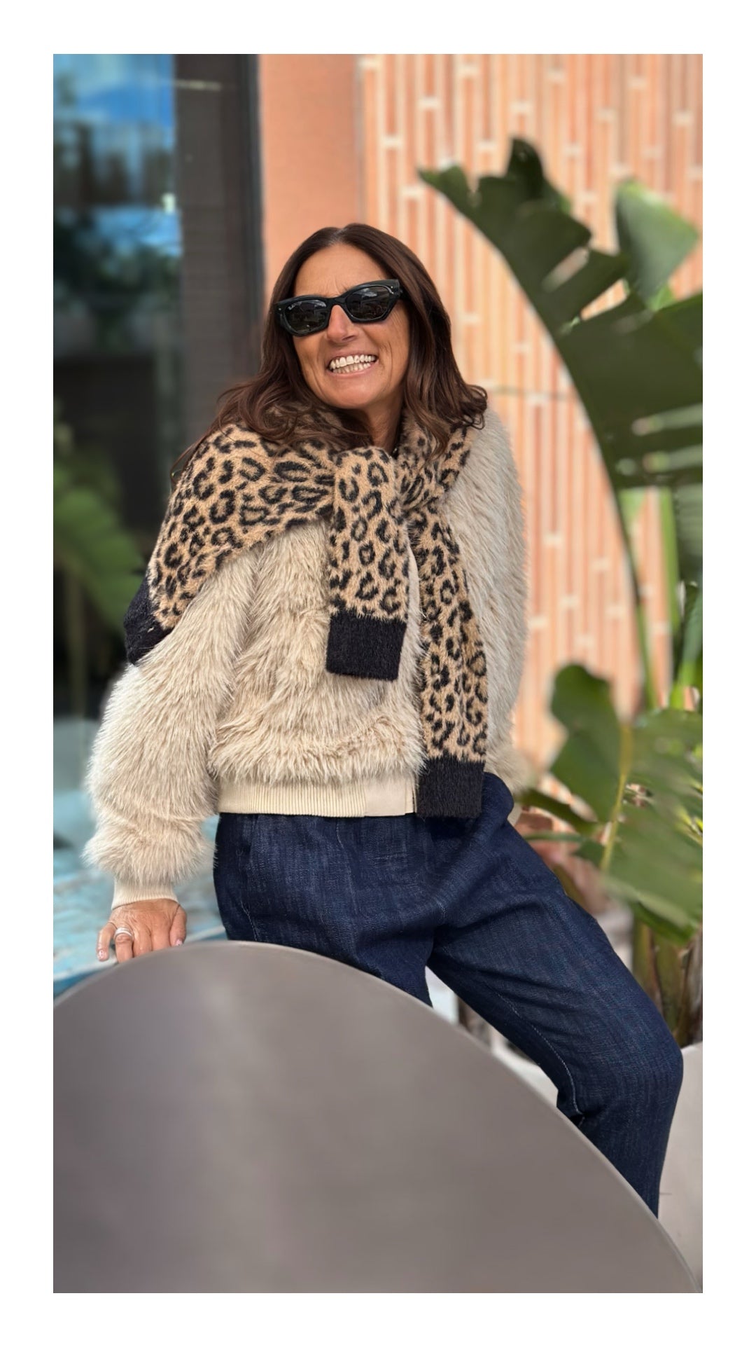 Bomber in Eco Pelliccia Regular Fit | Beige