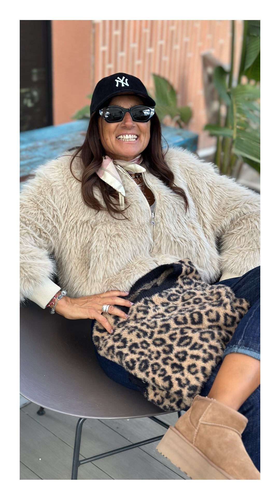 Bomber in Eco Pelliccia Regular Fit | Beige