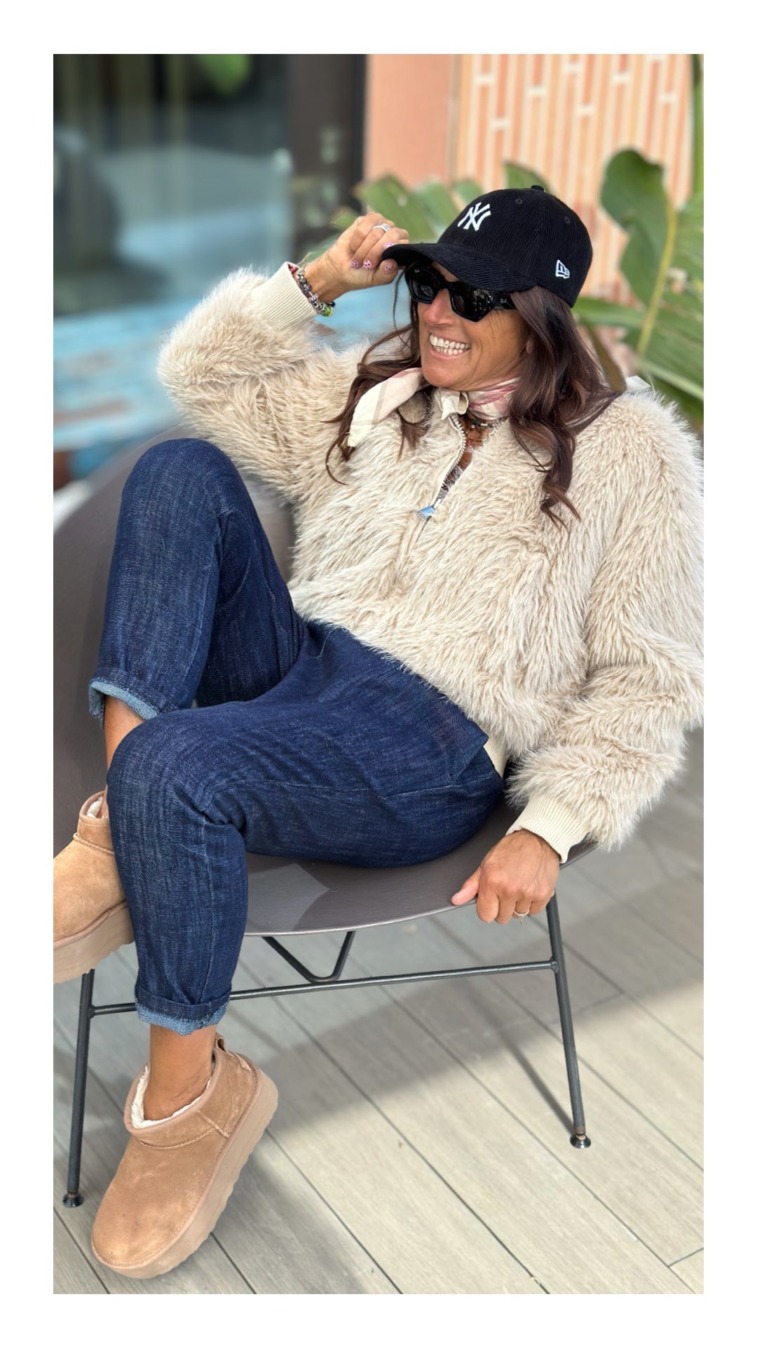 Bomber in Eco Pelliccia Regular Fit | Beige