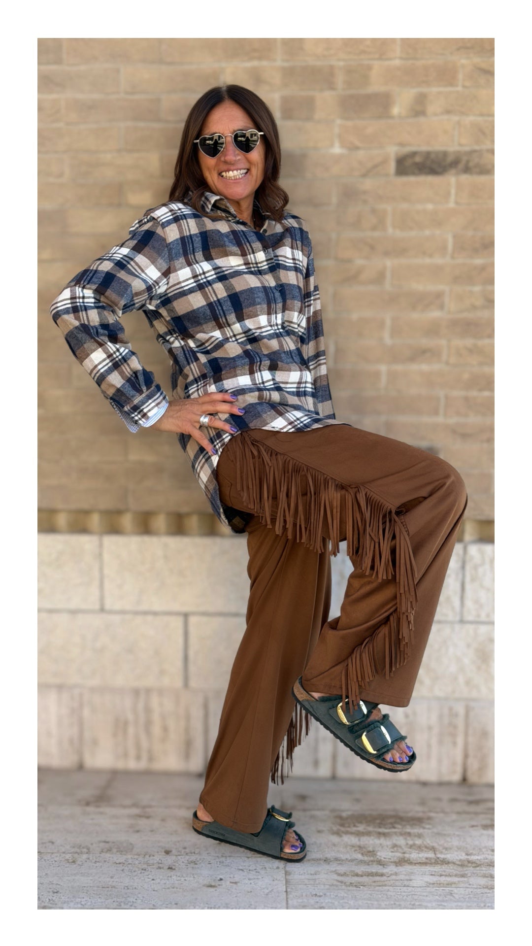 Camicia Oversize Flanella Check | Blu Navy