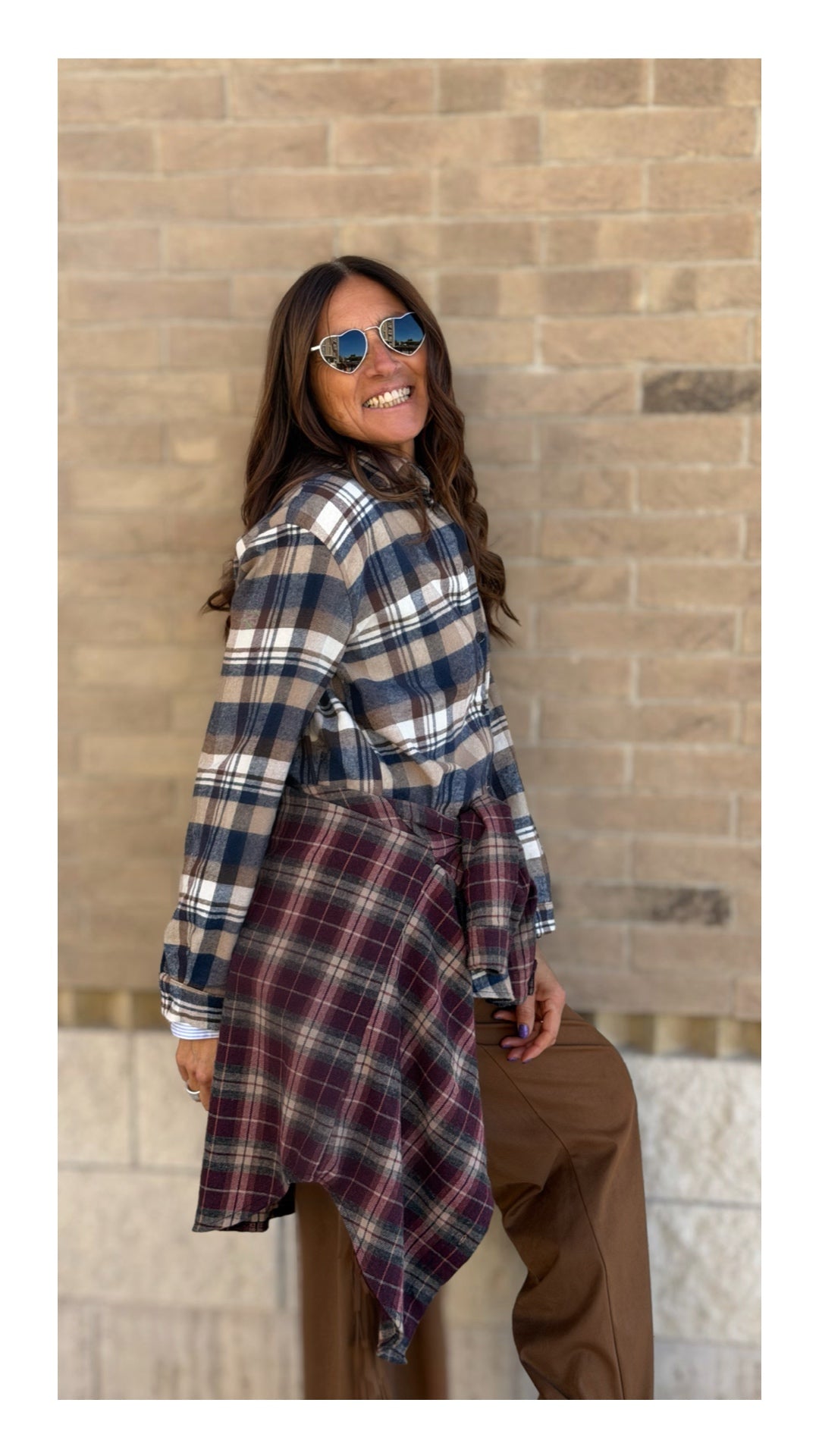 Camicia Oversize Flanella Check | Blu Navy