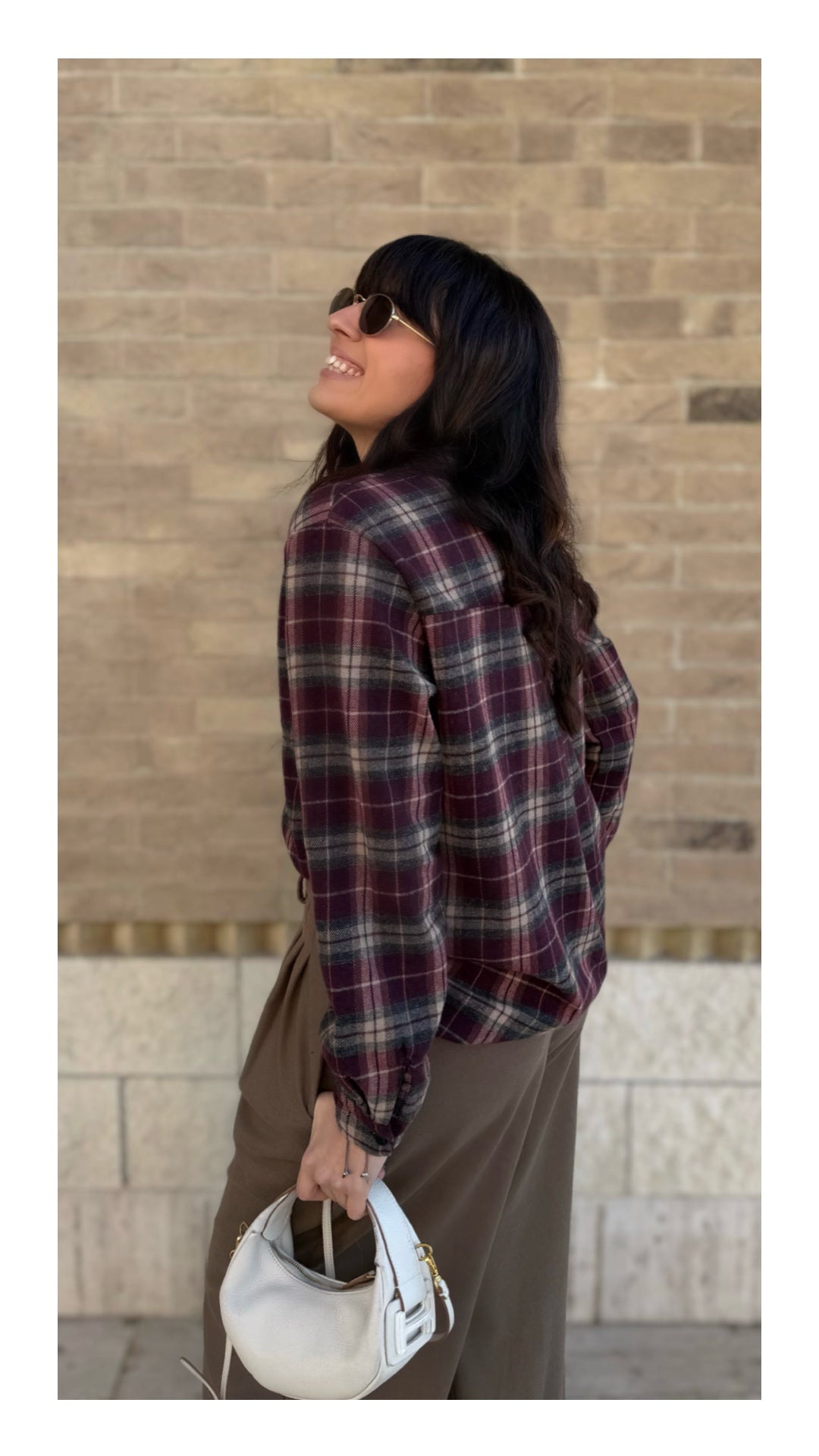Camicia Oversize Flanella Check | Bordeaux