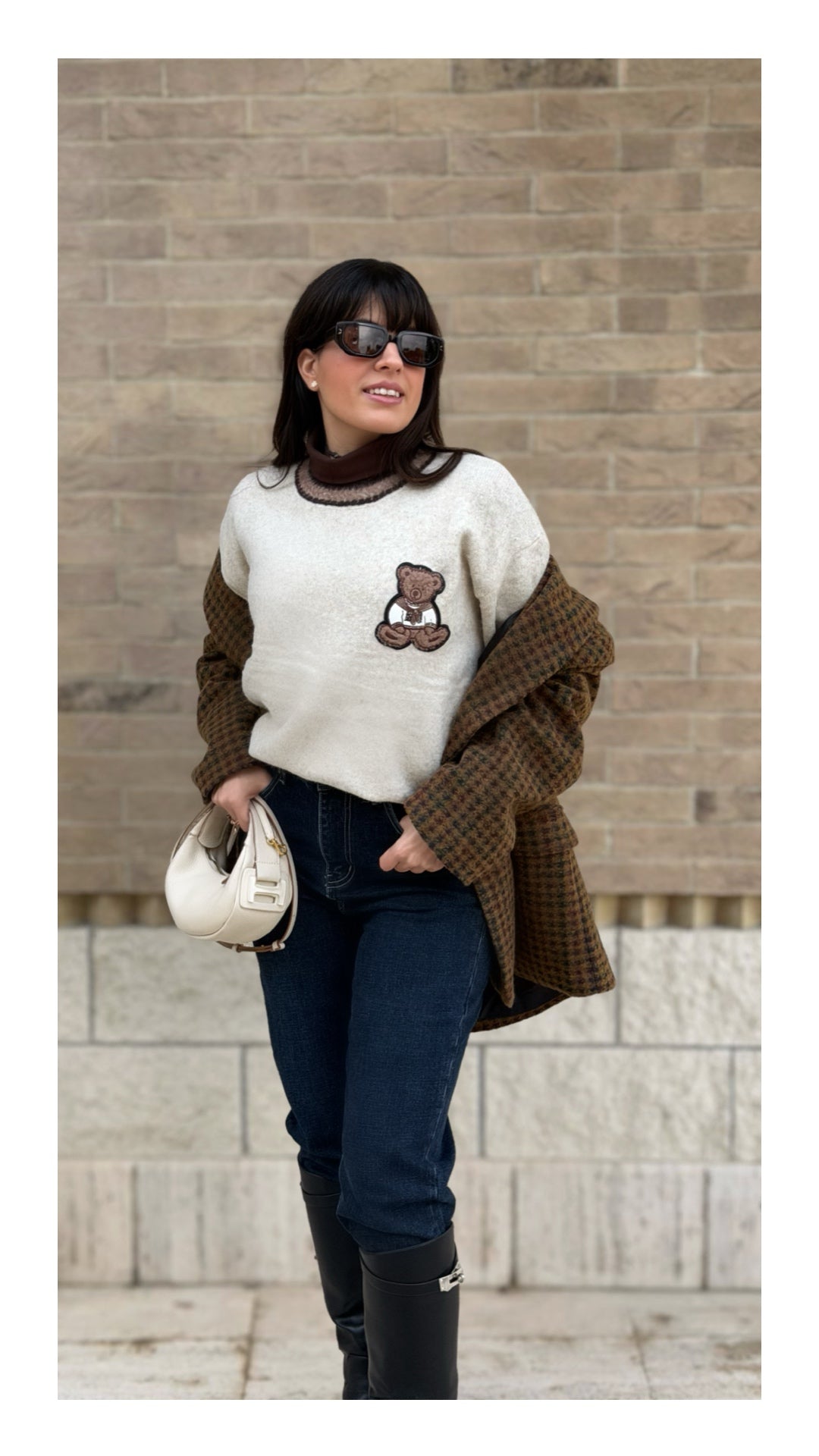 Maglione 65% Viscosa con Orsetto | Burro