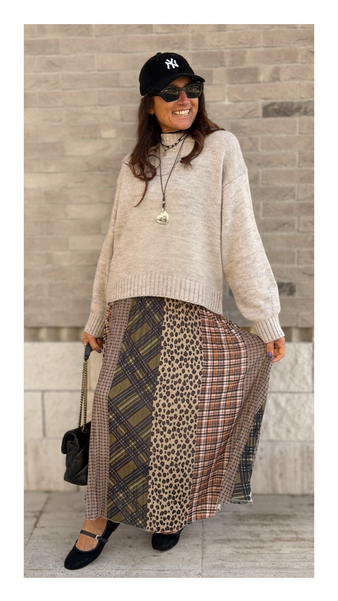 Gonna Patchwork Plissé