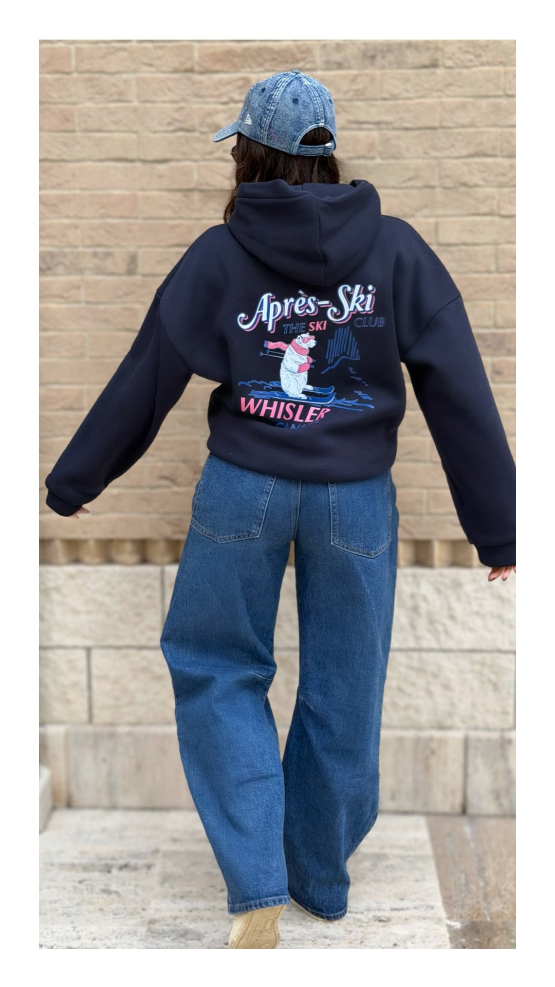 Felpa Oversize con Cappuccio Apres-ski | Blu Navy