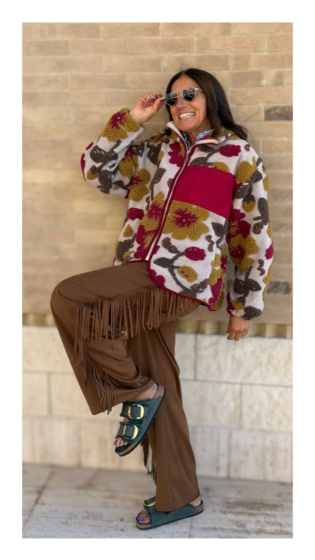 Giubbino in Panno Bouclé Floreale