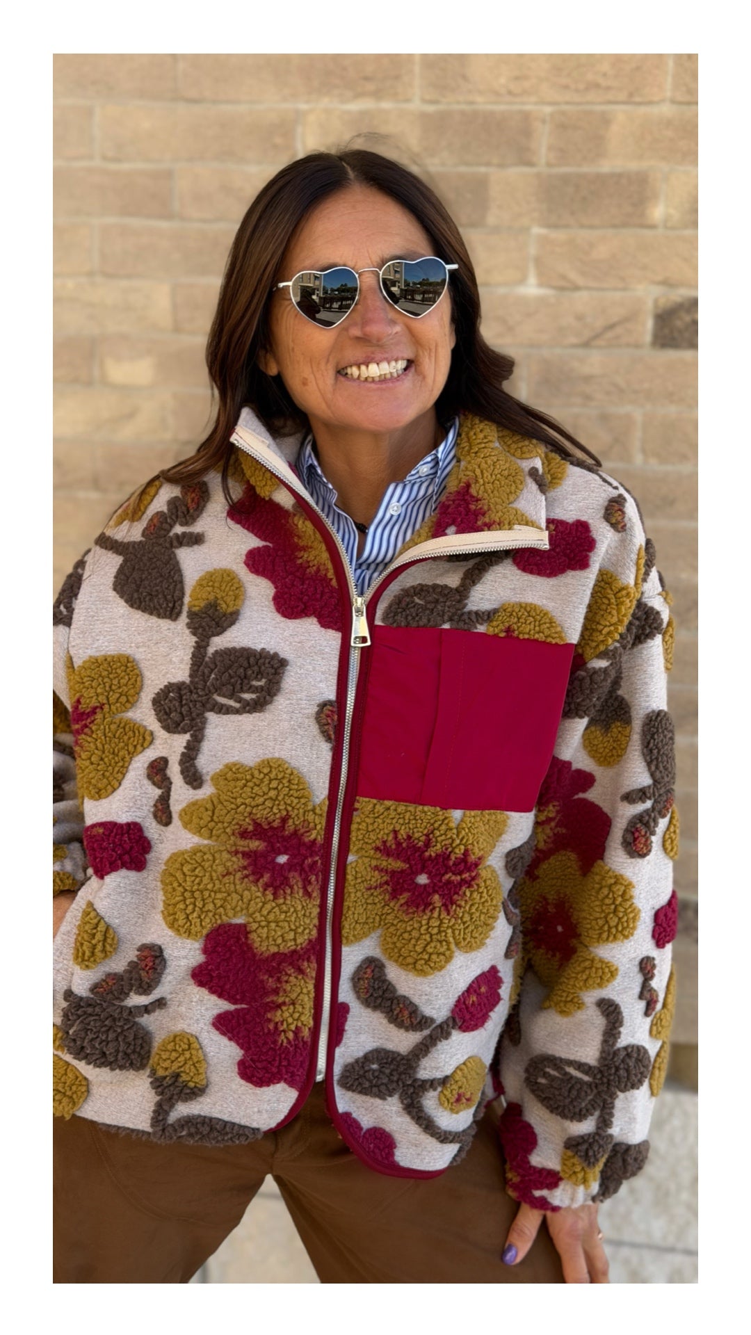 Giubbino in Panno Bouclé Floreale