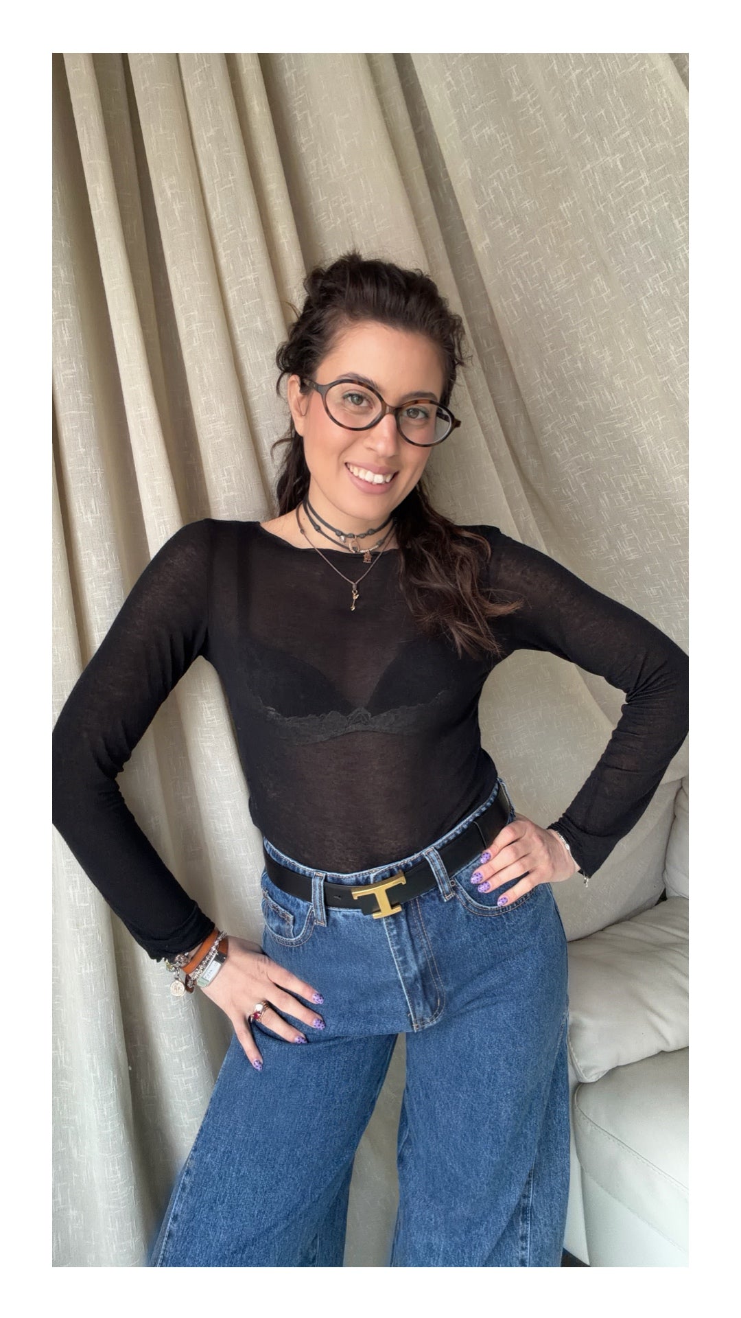 Maglia Sottile Cachemire e Viscosa | Nero