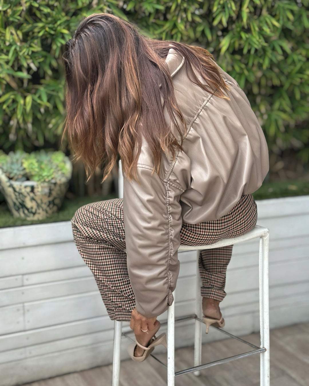 Bomber in Eco Pelle Top Quality Toupe