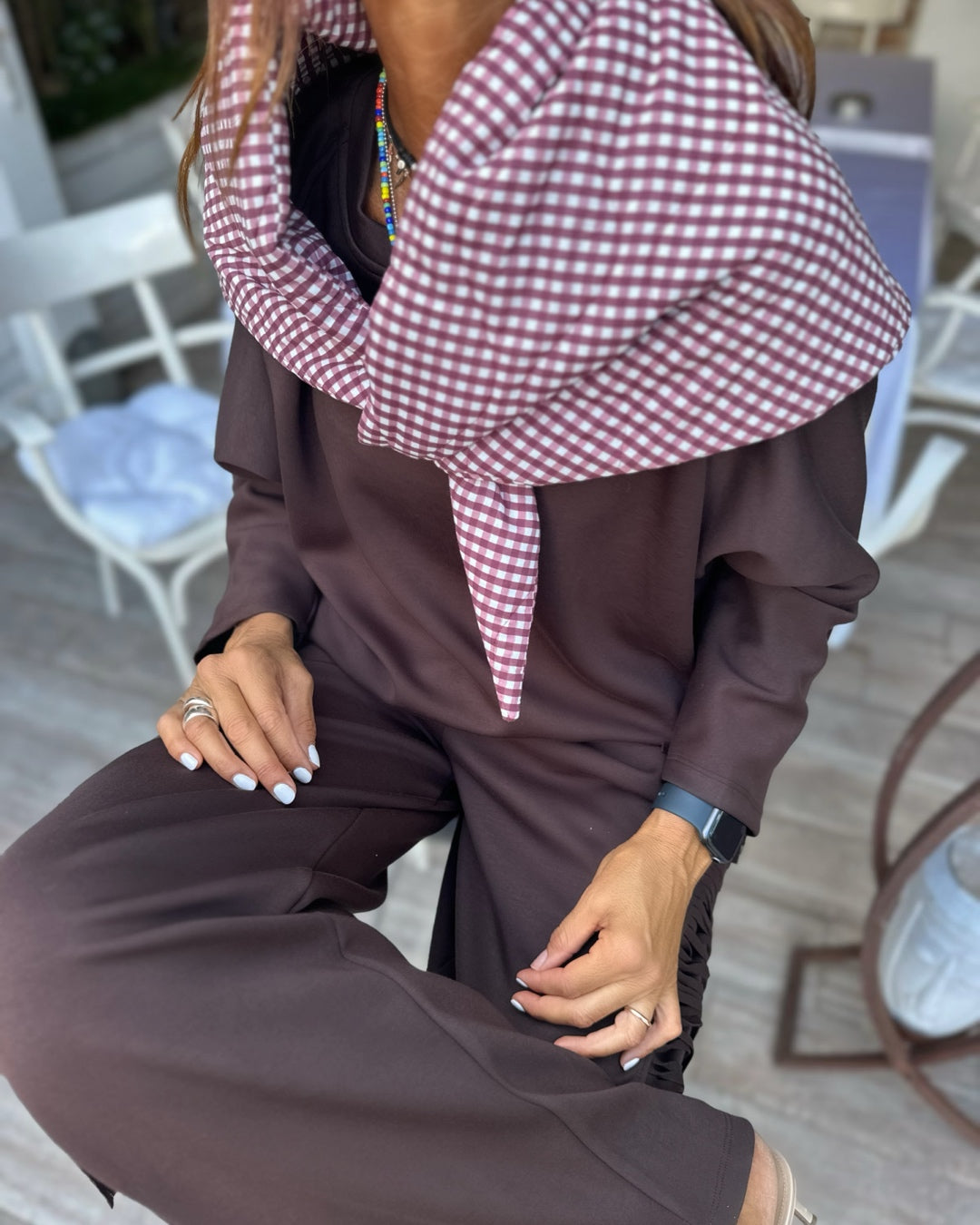 Mantella Imbottita Quadretto Bordeaux