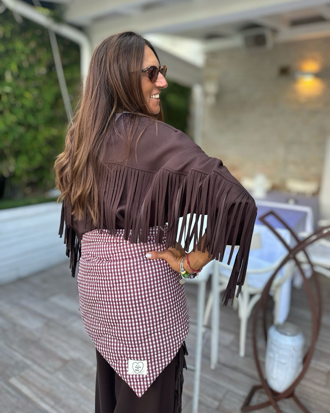 Mantella Imbottita Quadretto Bordeaux