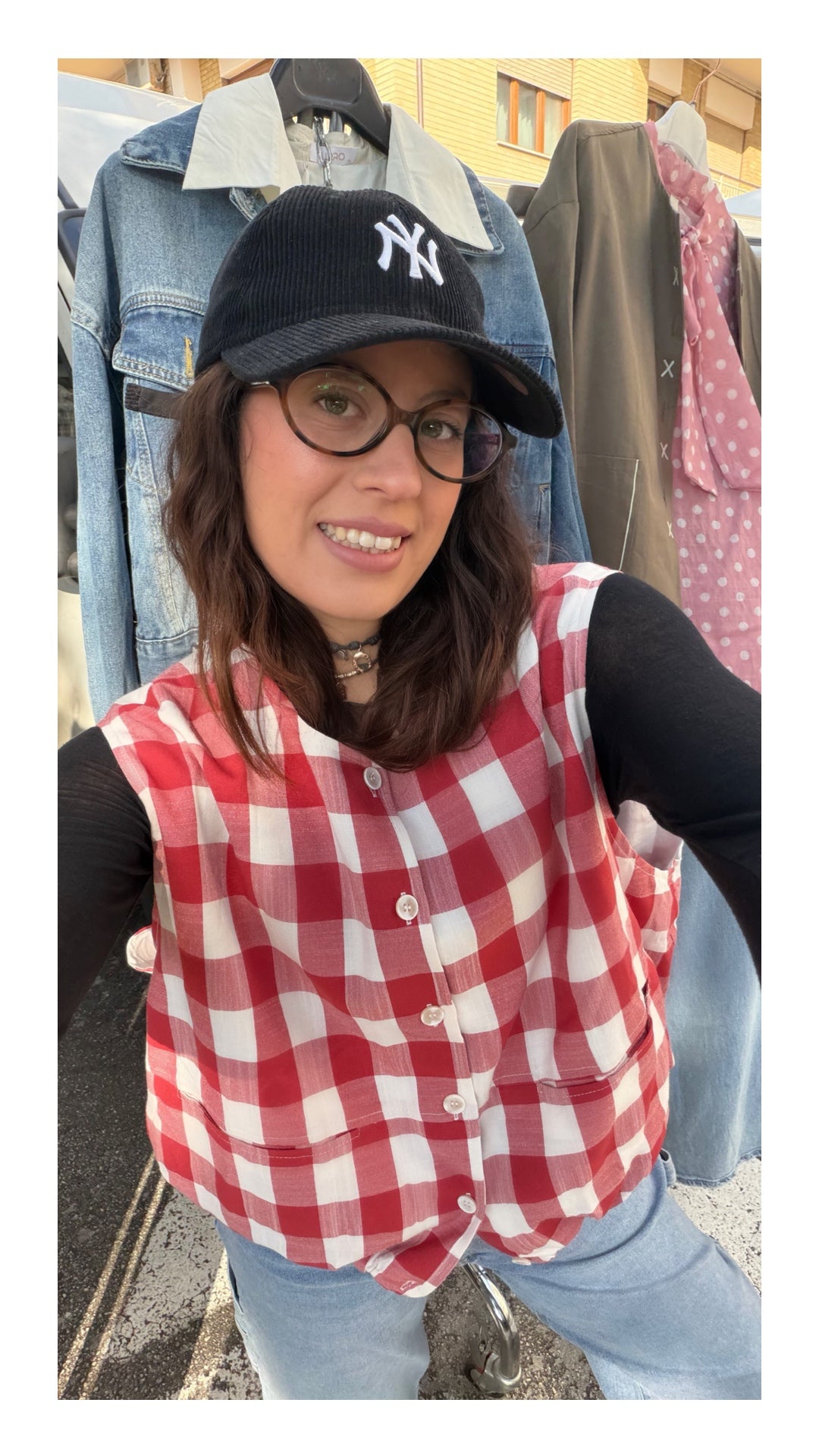 Gilet Maxi Quadro | Rosso