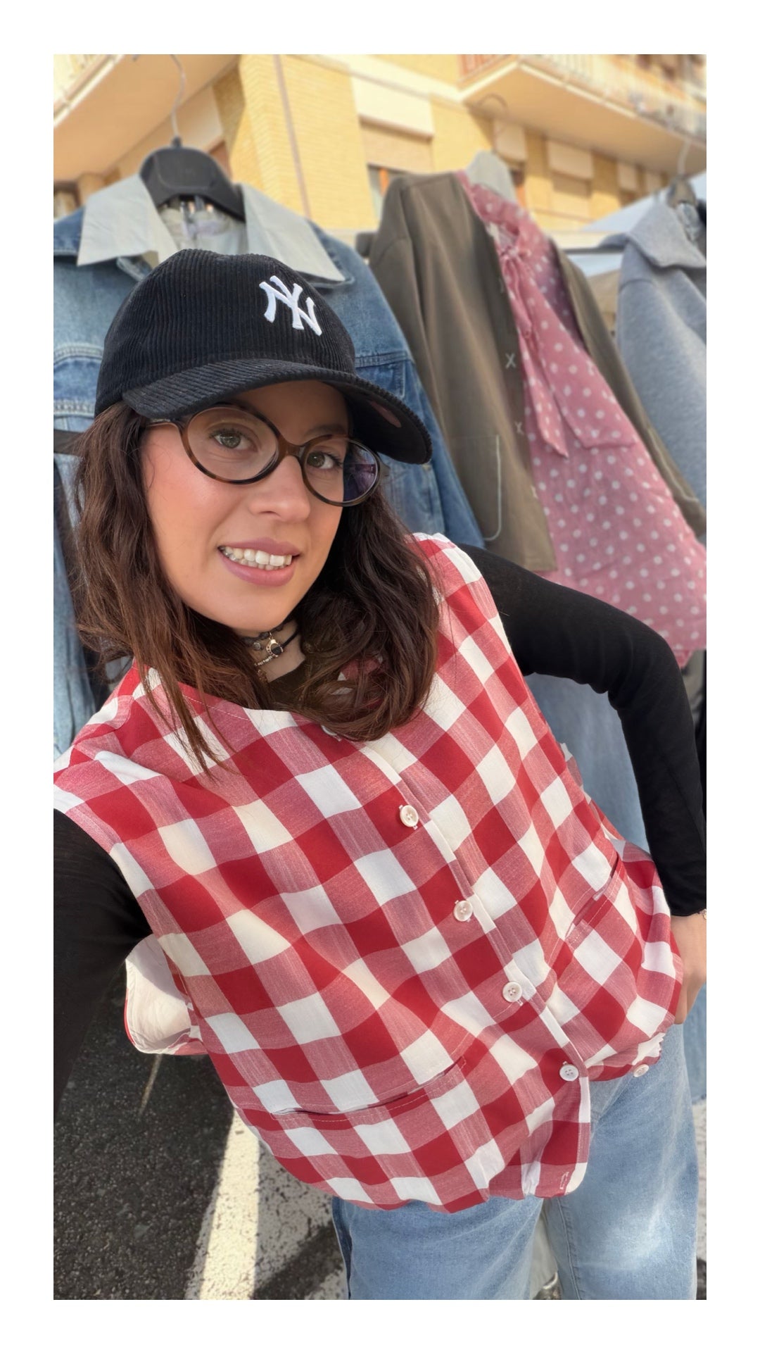 Gilet Maxi Quadro | Rosso