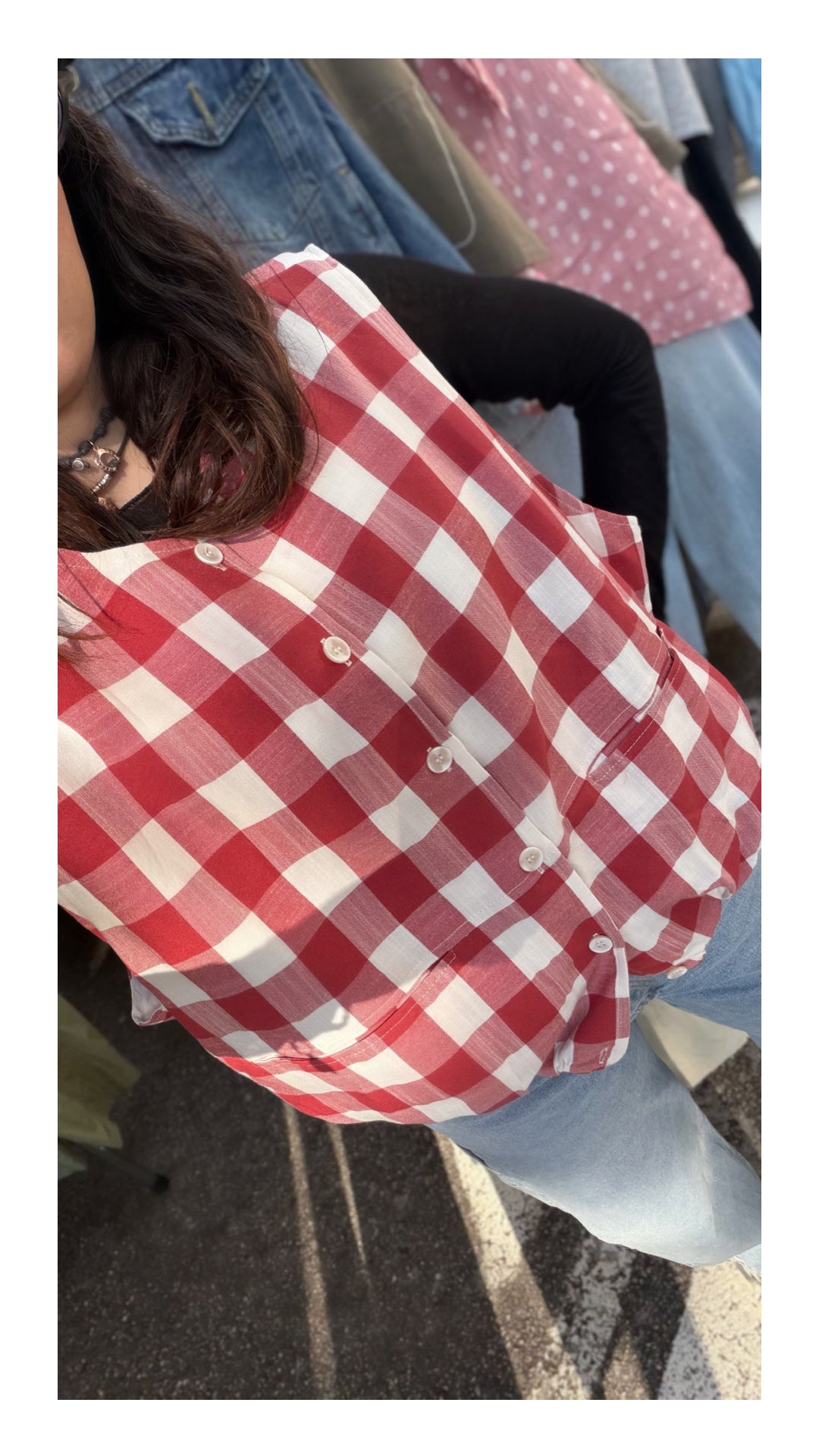 Gilet Maxi Quadro | Rosso