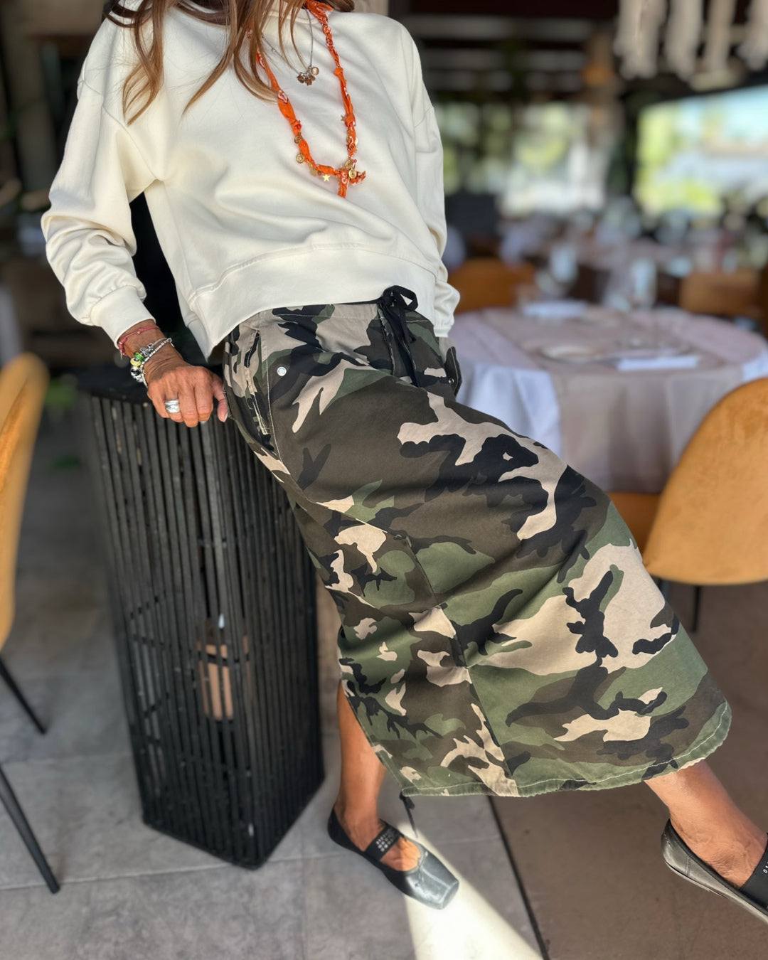 Gonna in Tela Denim Camouflage