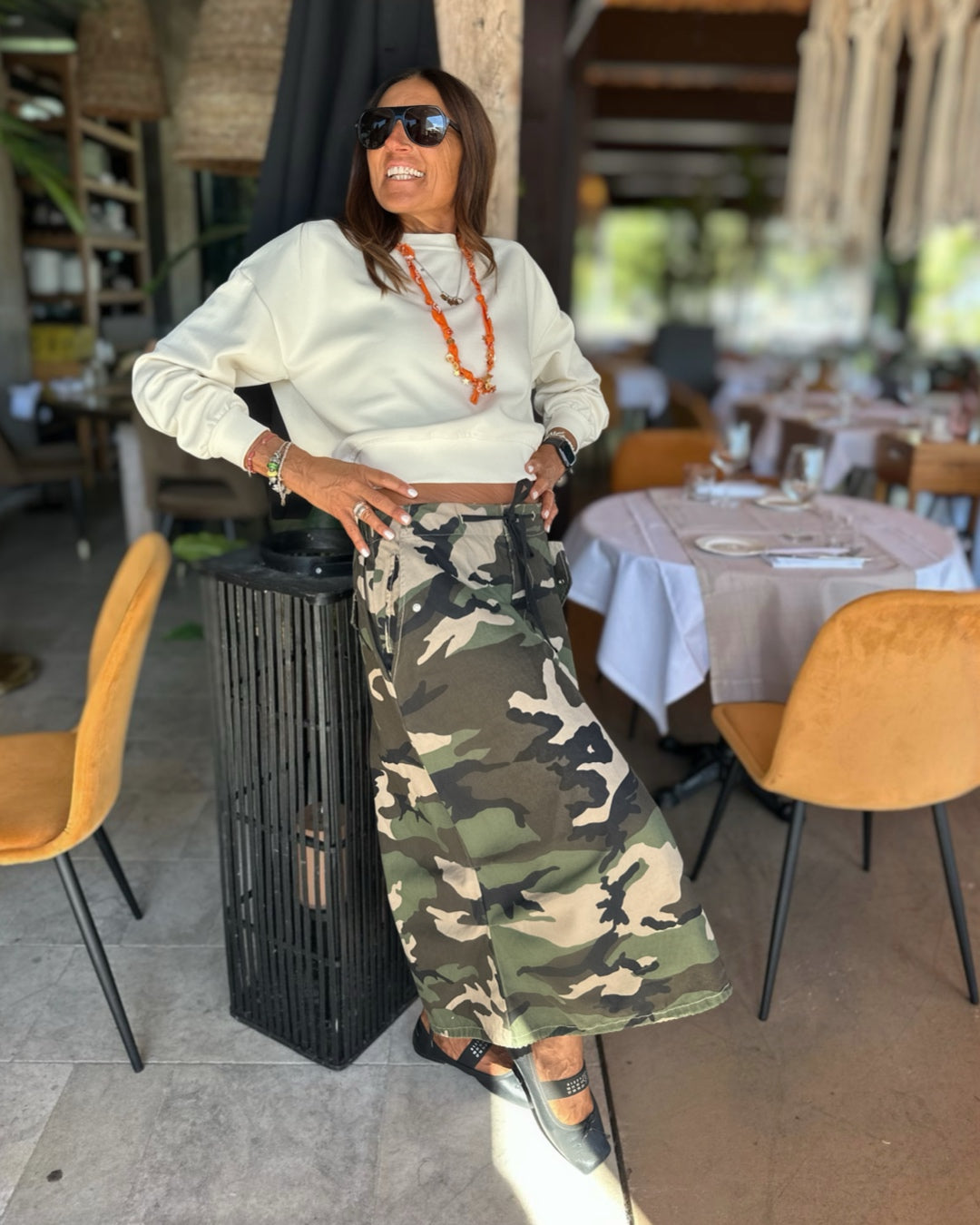 Gonna in Tela Denim Camouflage