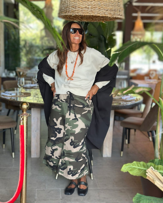 Gonna in Tela Denim Camouflage