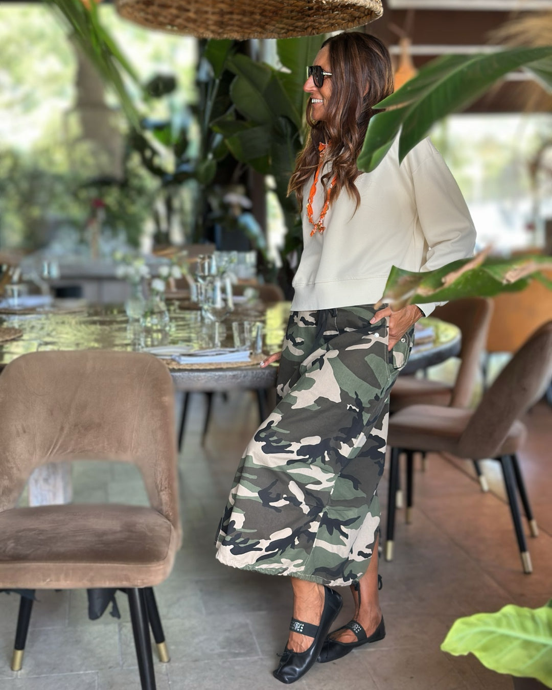 Gonna in Tela Denim Camouflage