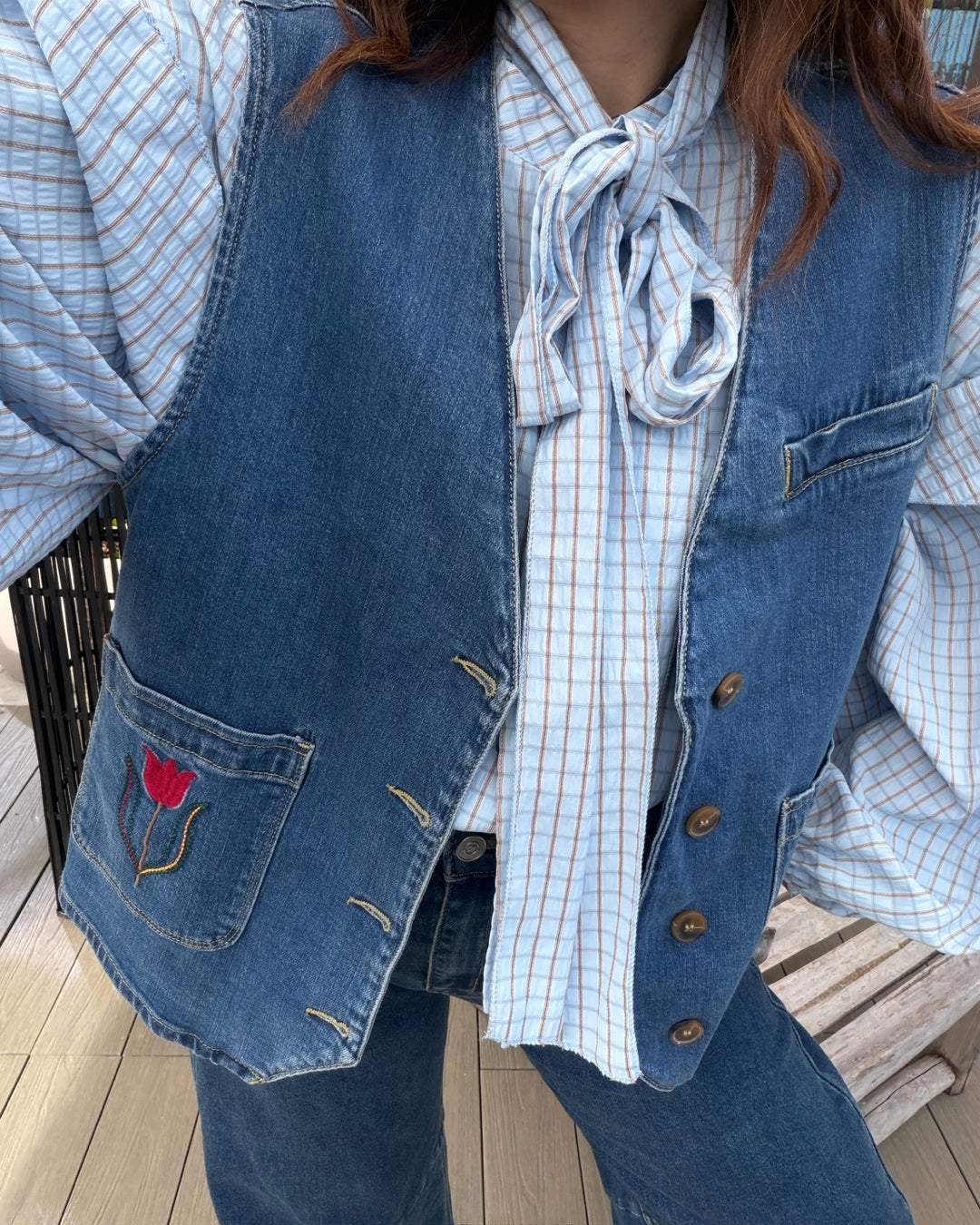 Gilet Denim Retrò