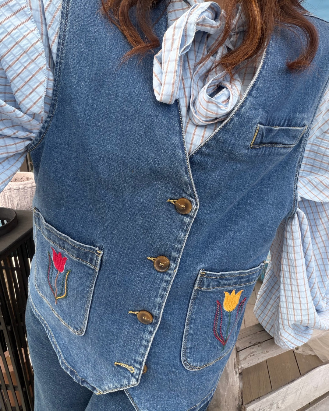 Gilet Denim Retrò