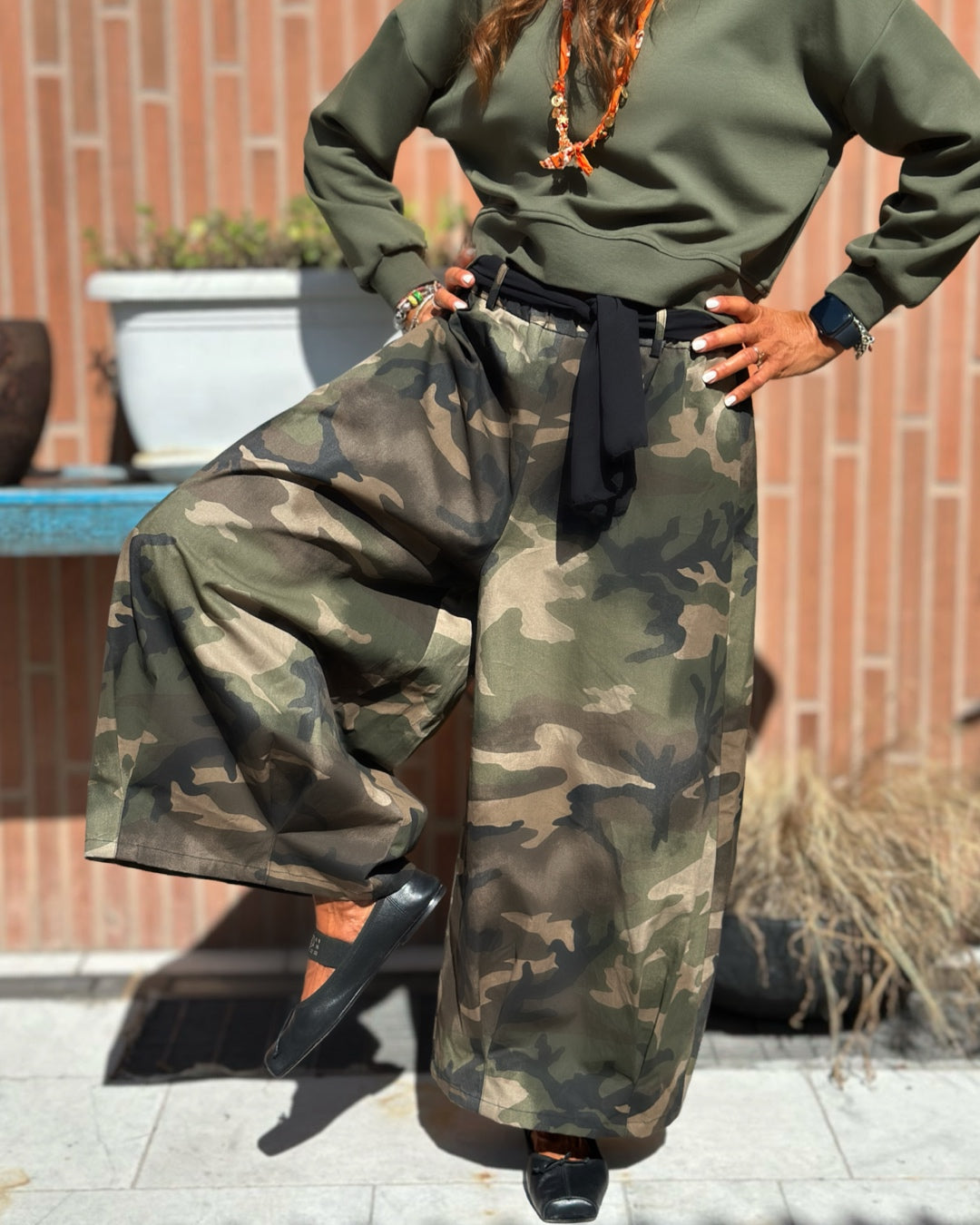 Pantalone Camouflage Balloon con Fusciacca