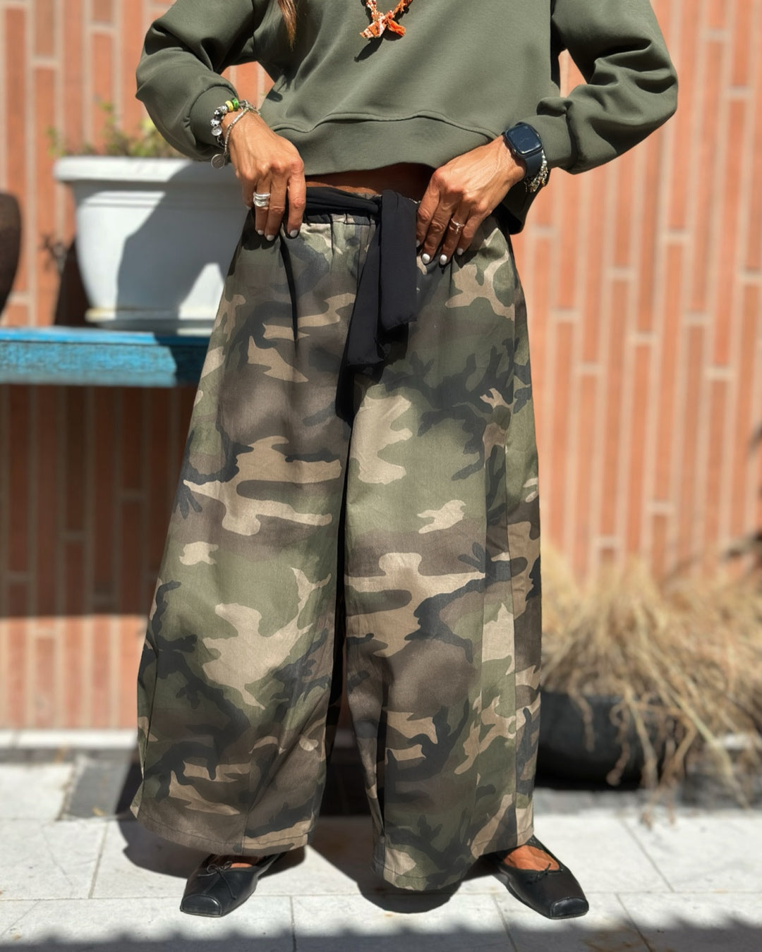 Pantalone Camouflage Balloon con Fusciacca