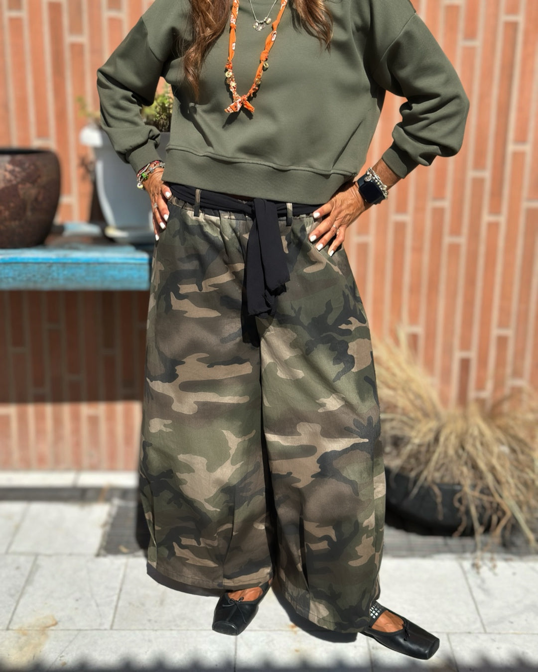 Pantalone Camouflage Balloon con Fusciacca