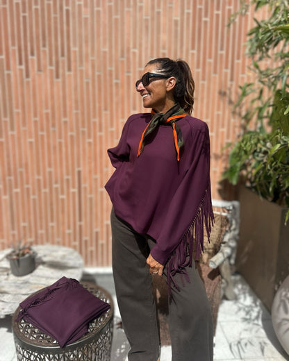 Felpa con Frange Burgundy
