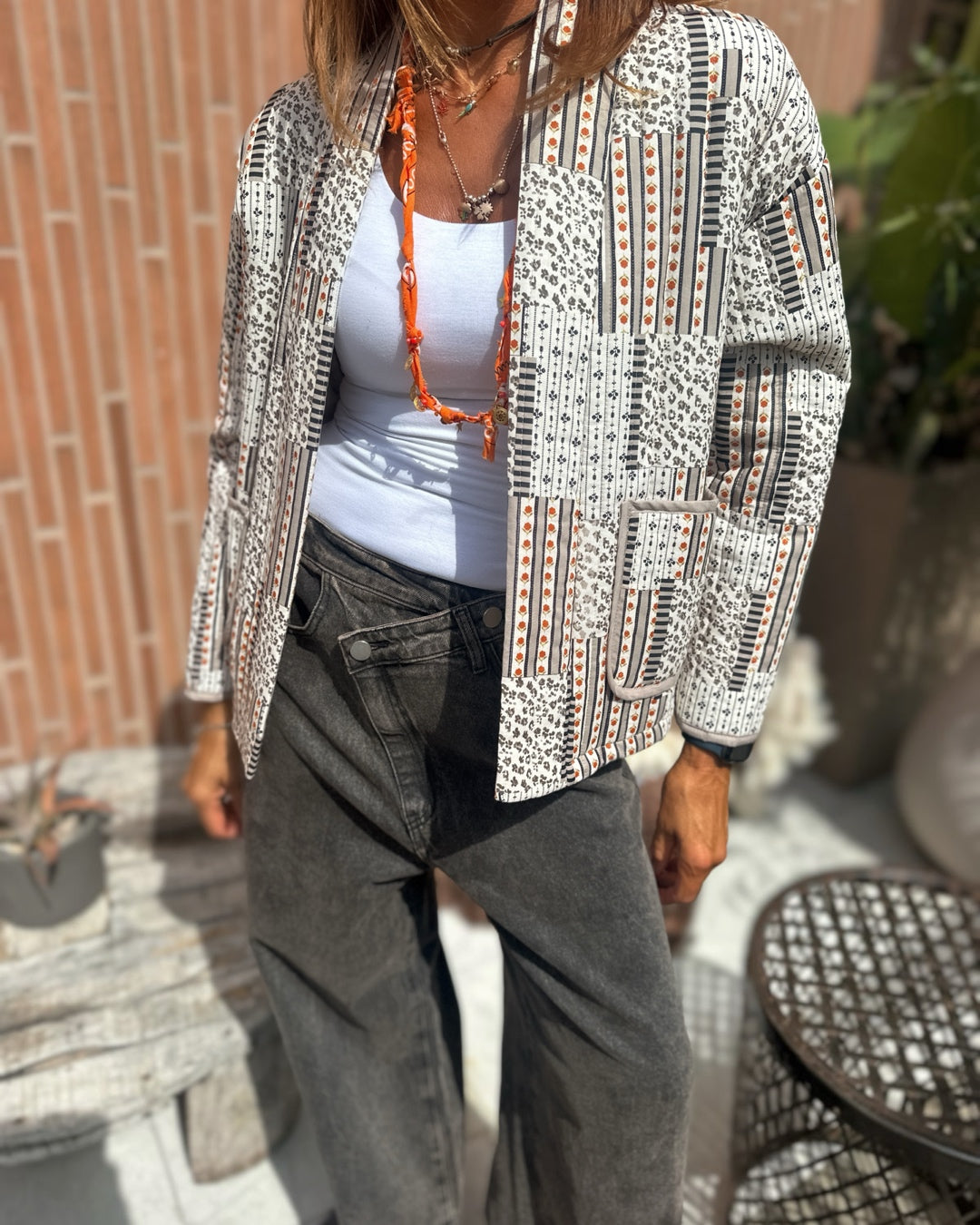 Denim Oversize Bottone Incrociato