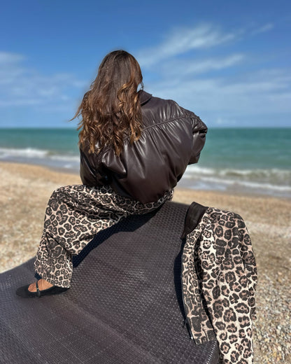 Bomber Imbottito in Eco Pelle Moro