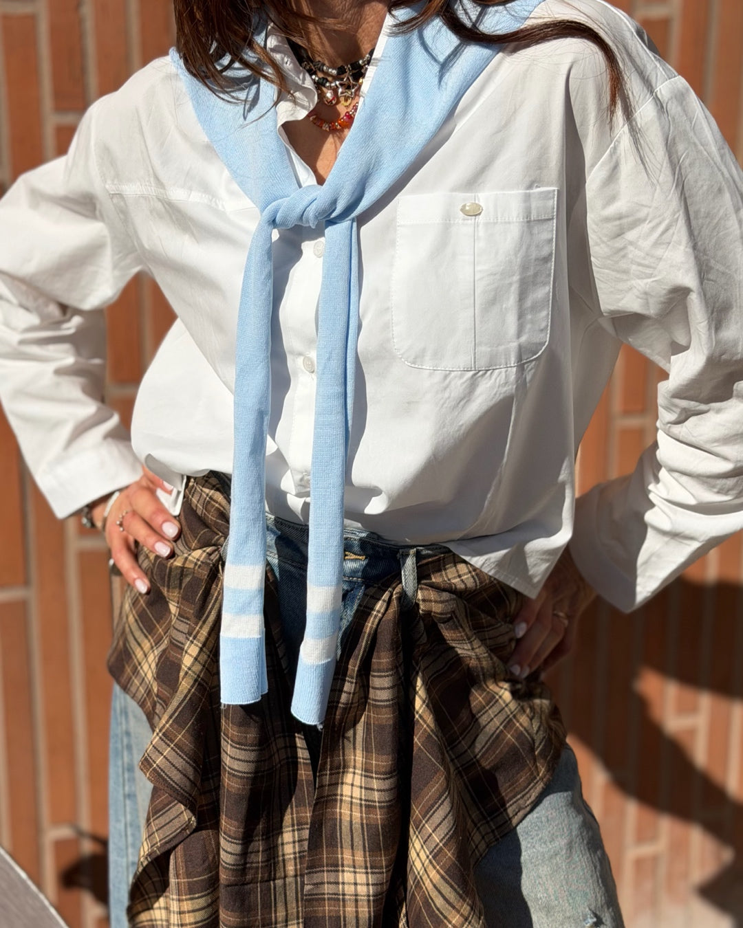 Camicia a Scatola Cotone Bianco