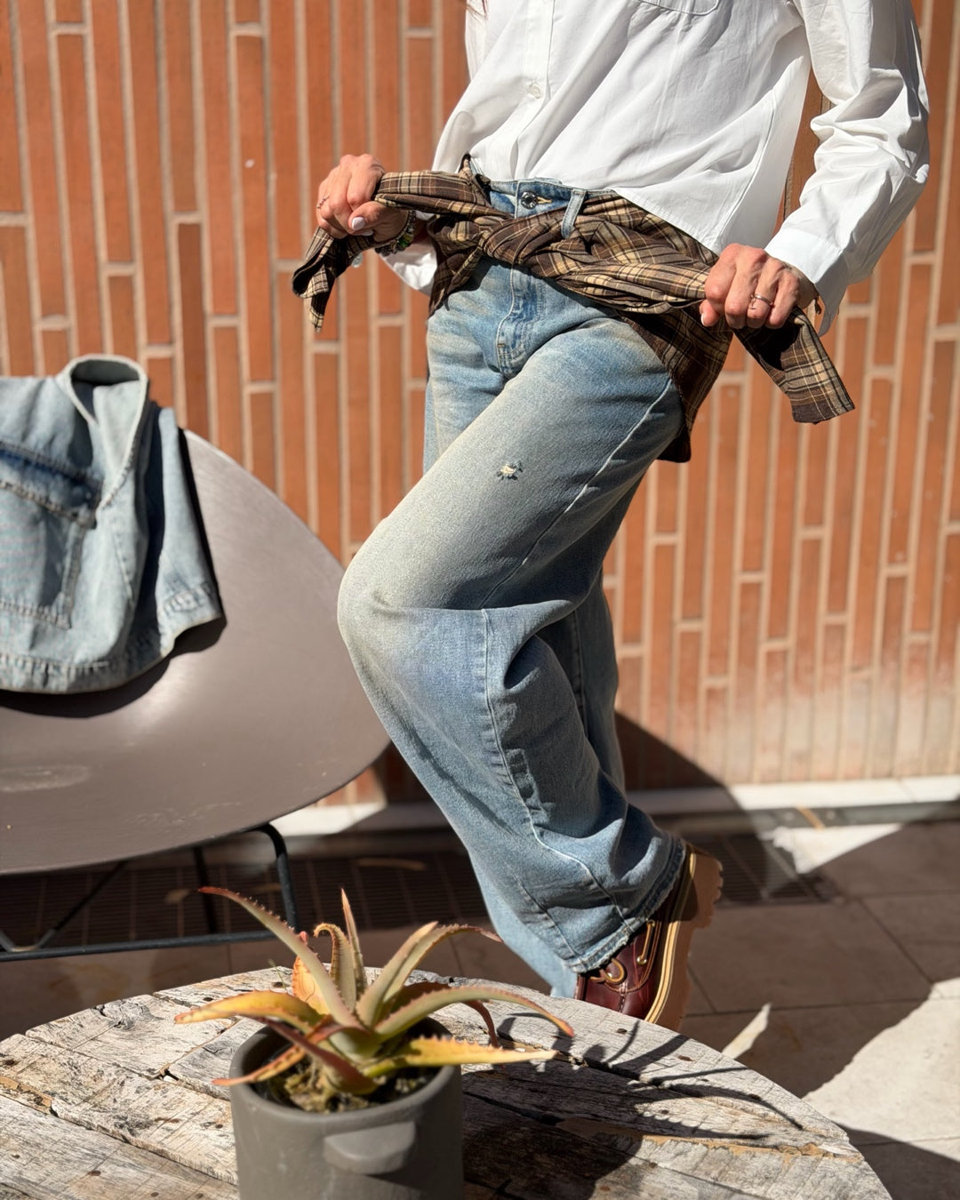 Denim Balloon con Camicia