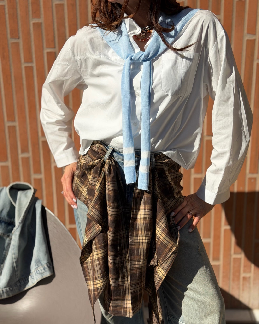 Camicia a Scatola Cotone Bianco